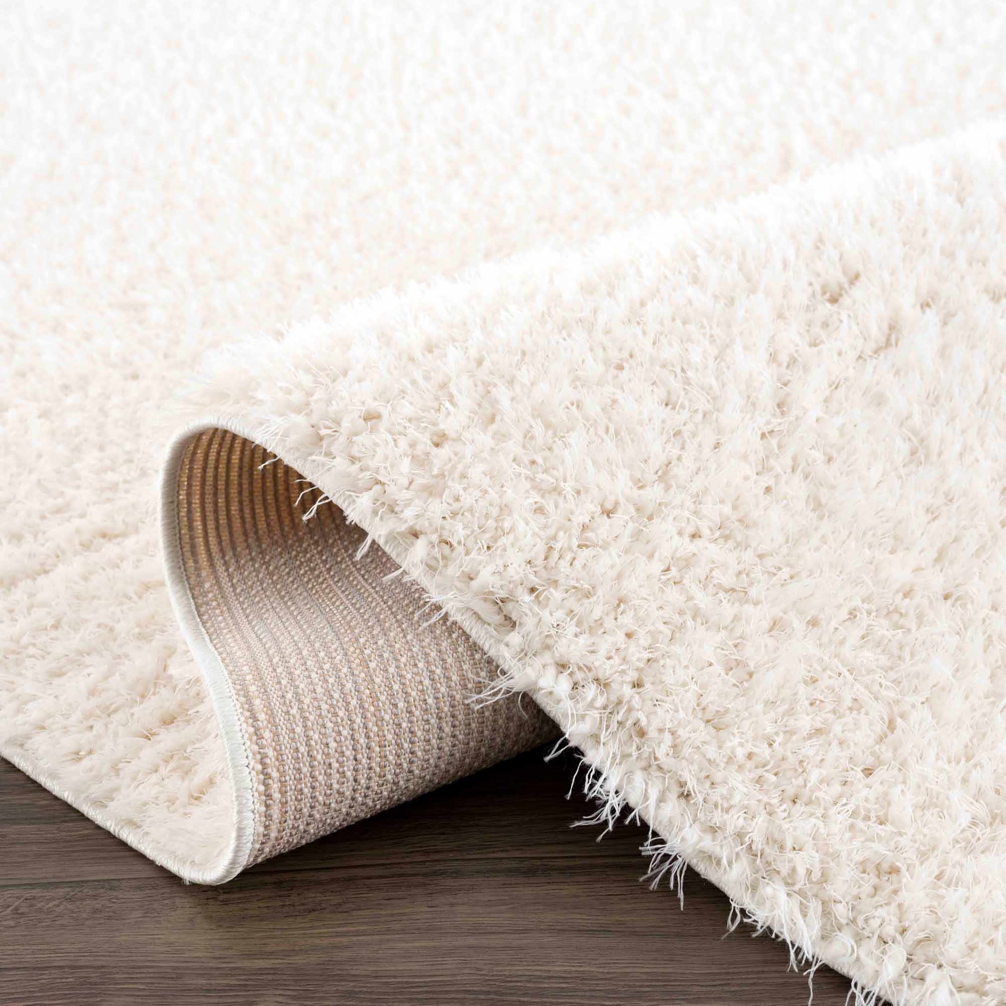 Faina Solid Cream Shag Rug Washable - Decor Addict, LLC