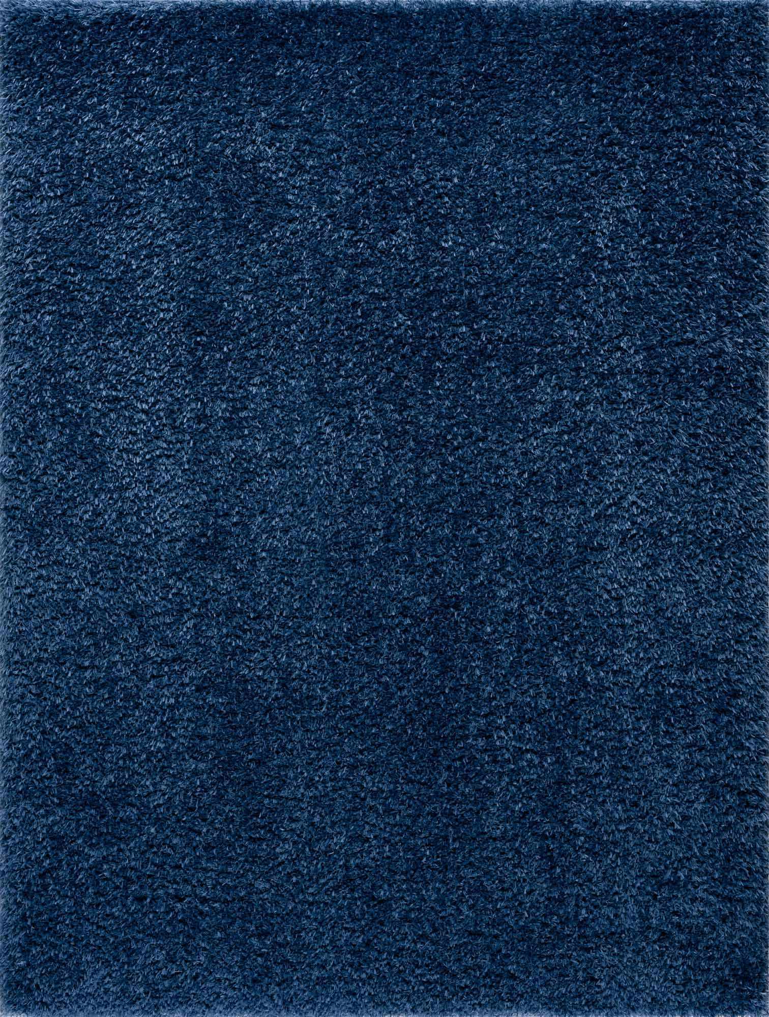Faina Solid Dark Blue Shag Rug Washable - Decor Addict, LLC