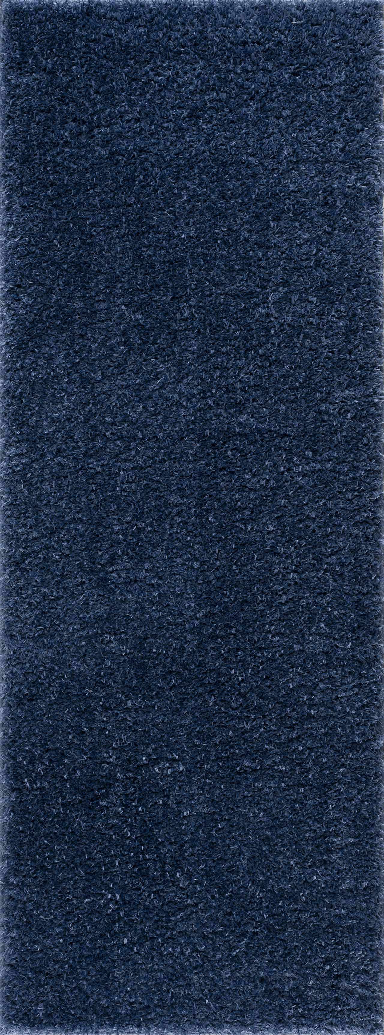 Faina Solid Dark Blue Shag Rug Washable - Decor Addict, LLC