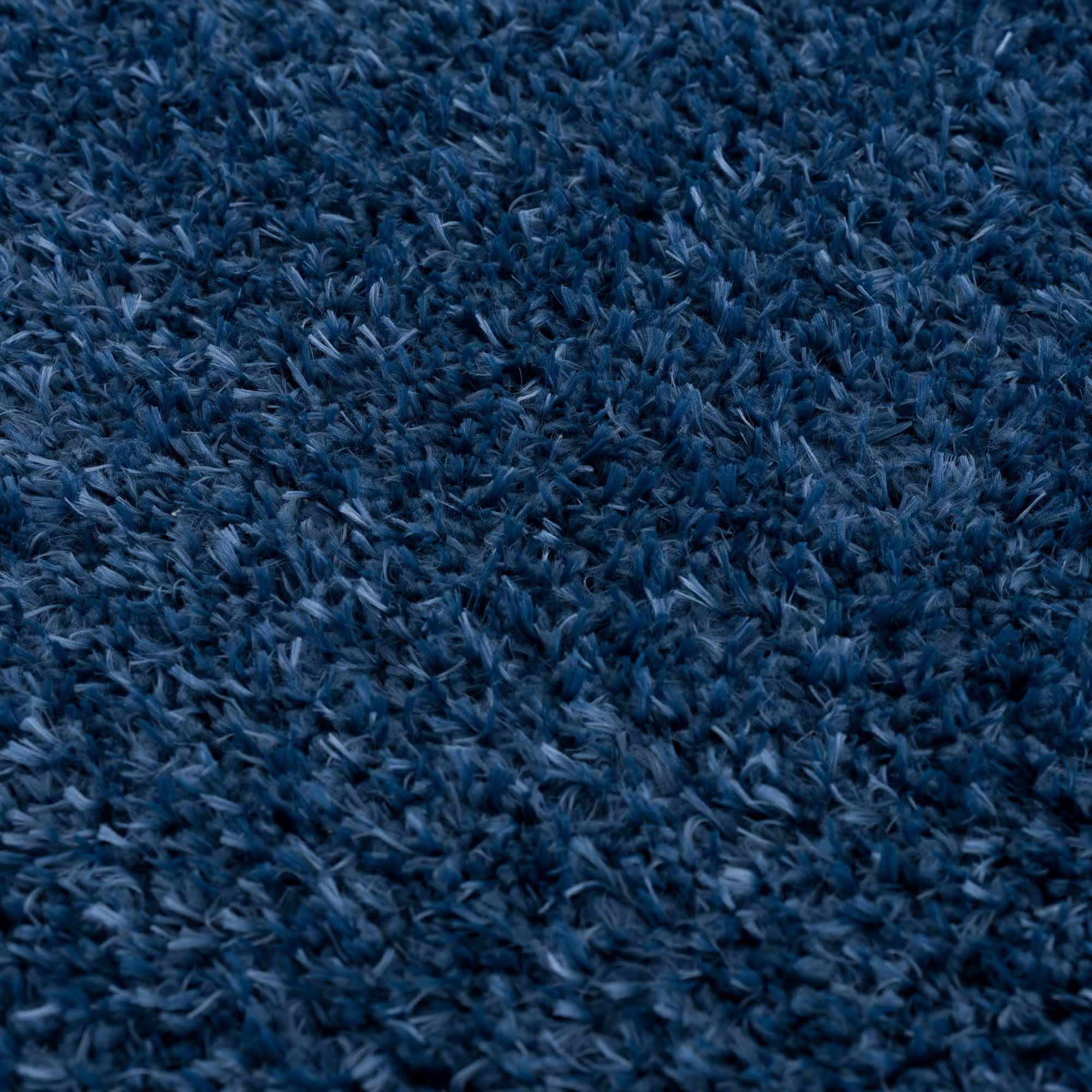 Faina Solid Dark Blue Shag Rug Washable - Decor Addict, LLC
