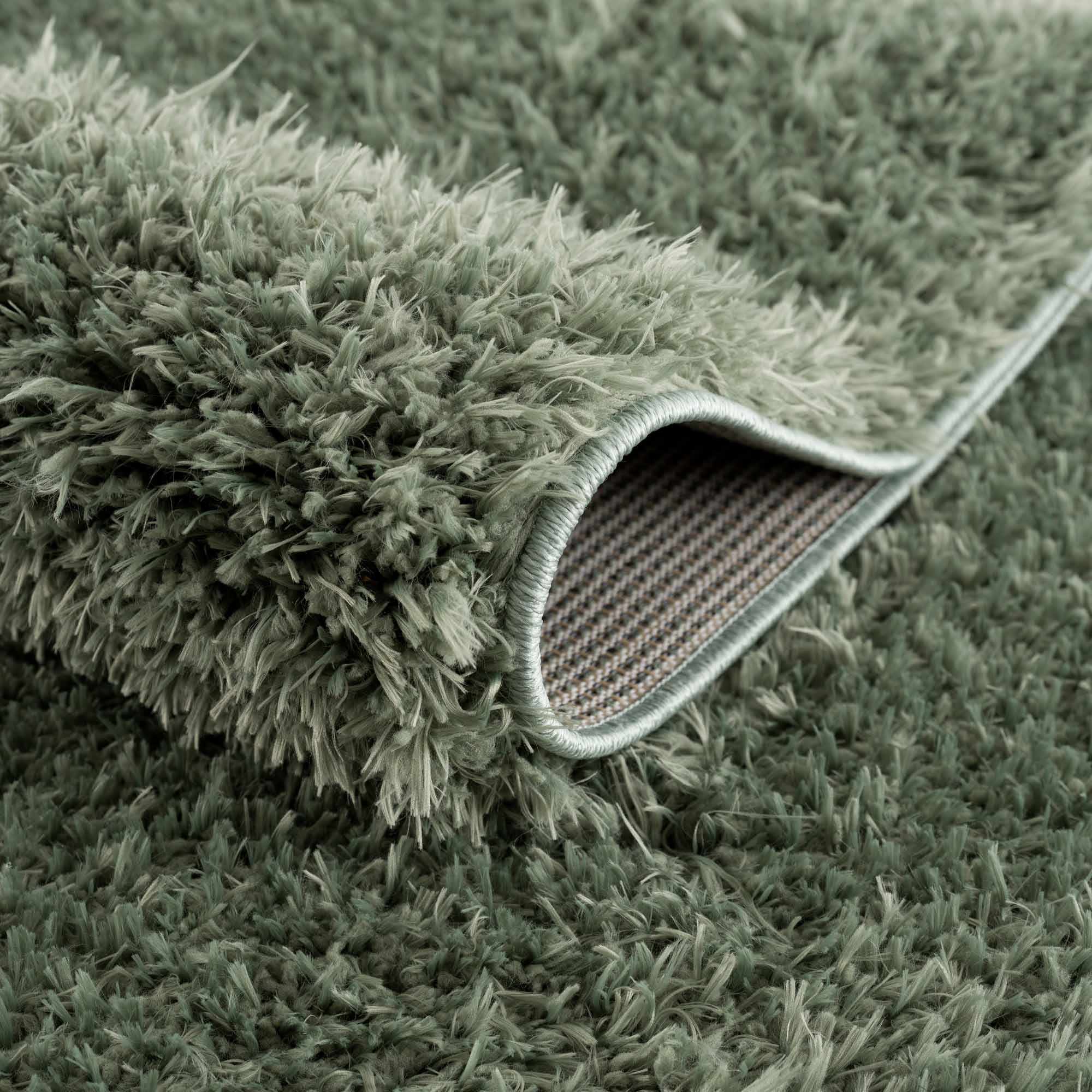 Faina Solid Green Shag Rug Washable - Decor Addict, LLC