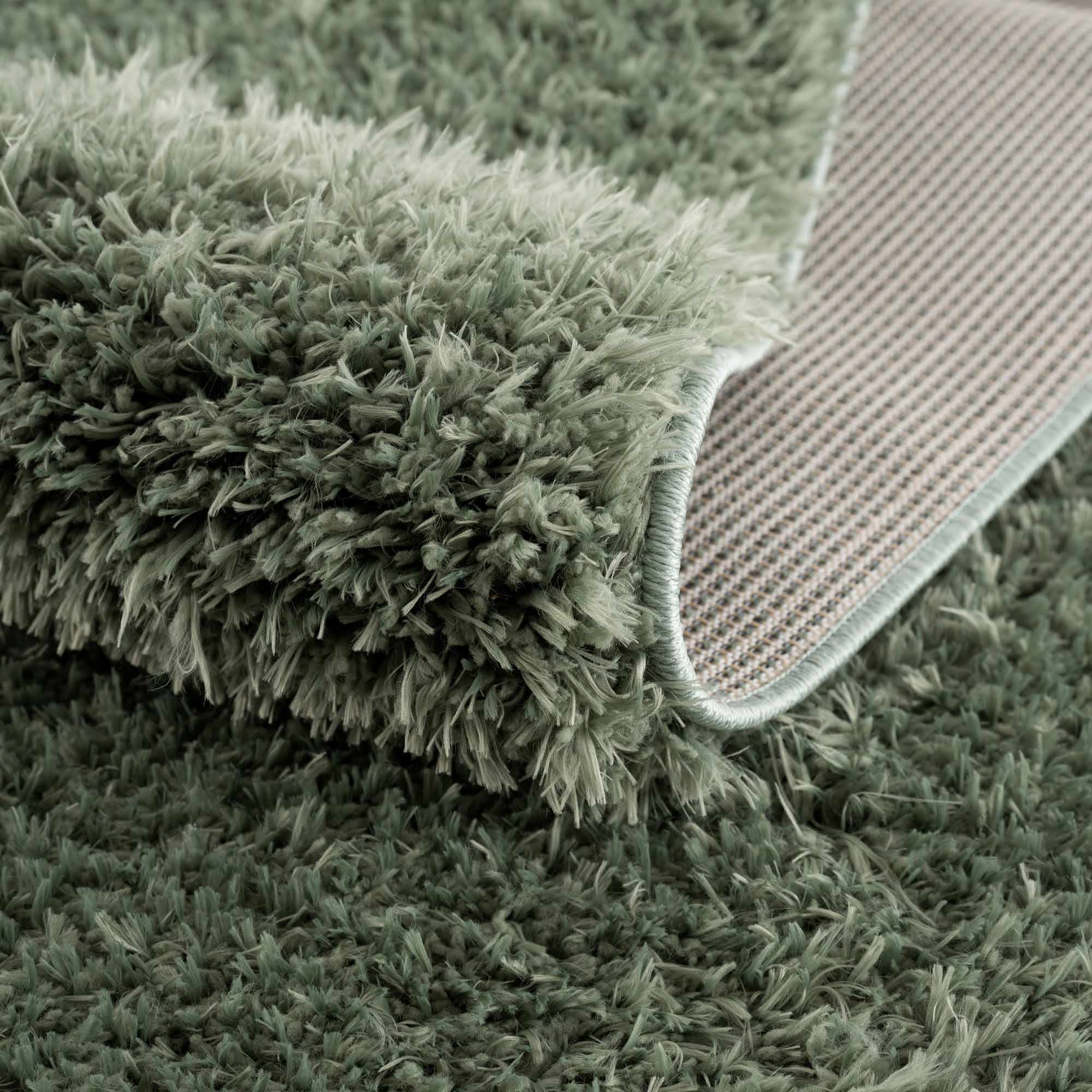 Faina Solid Green Shag Rug Washable - Decor Addict, LLC