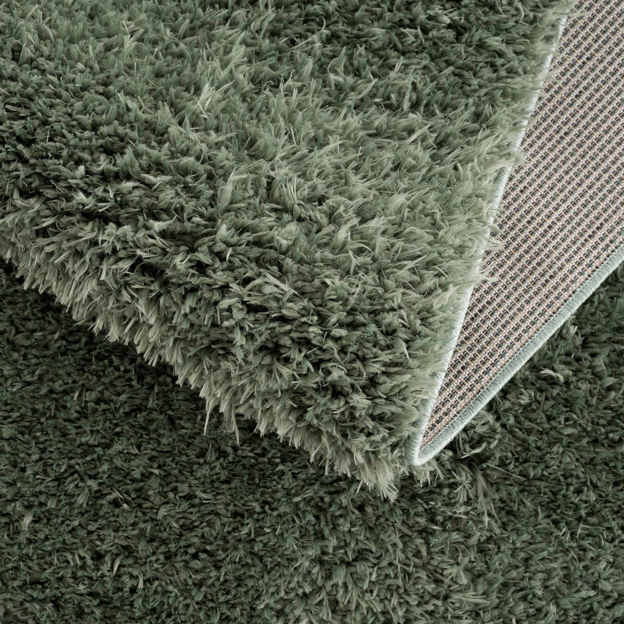 Faina Solid Green Shag Rug Washable - Decor Addict, LLC