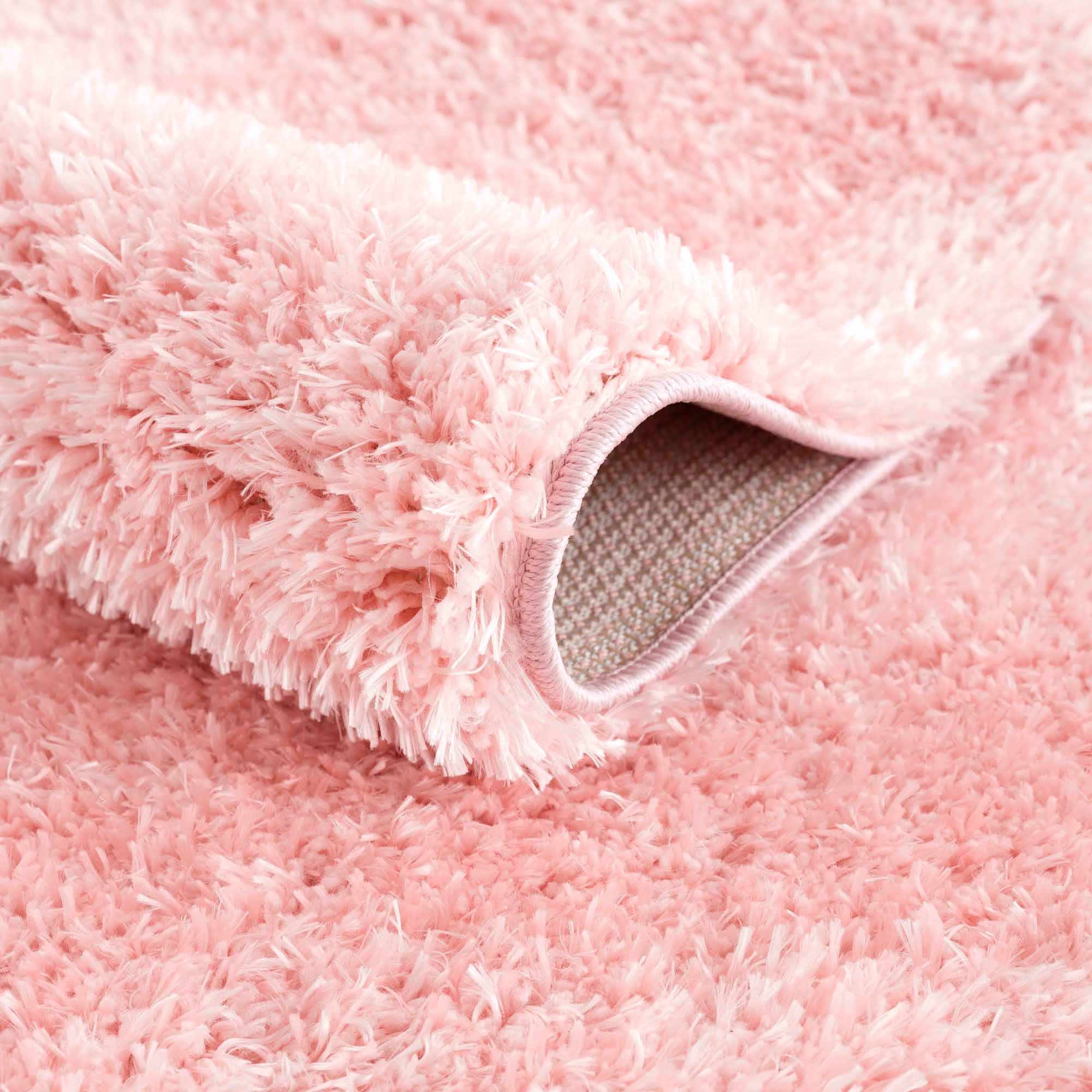 Faina Solid Pink Shag Rug Washable - Decor Addict, LLC