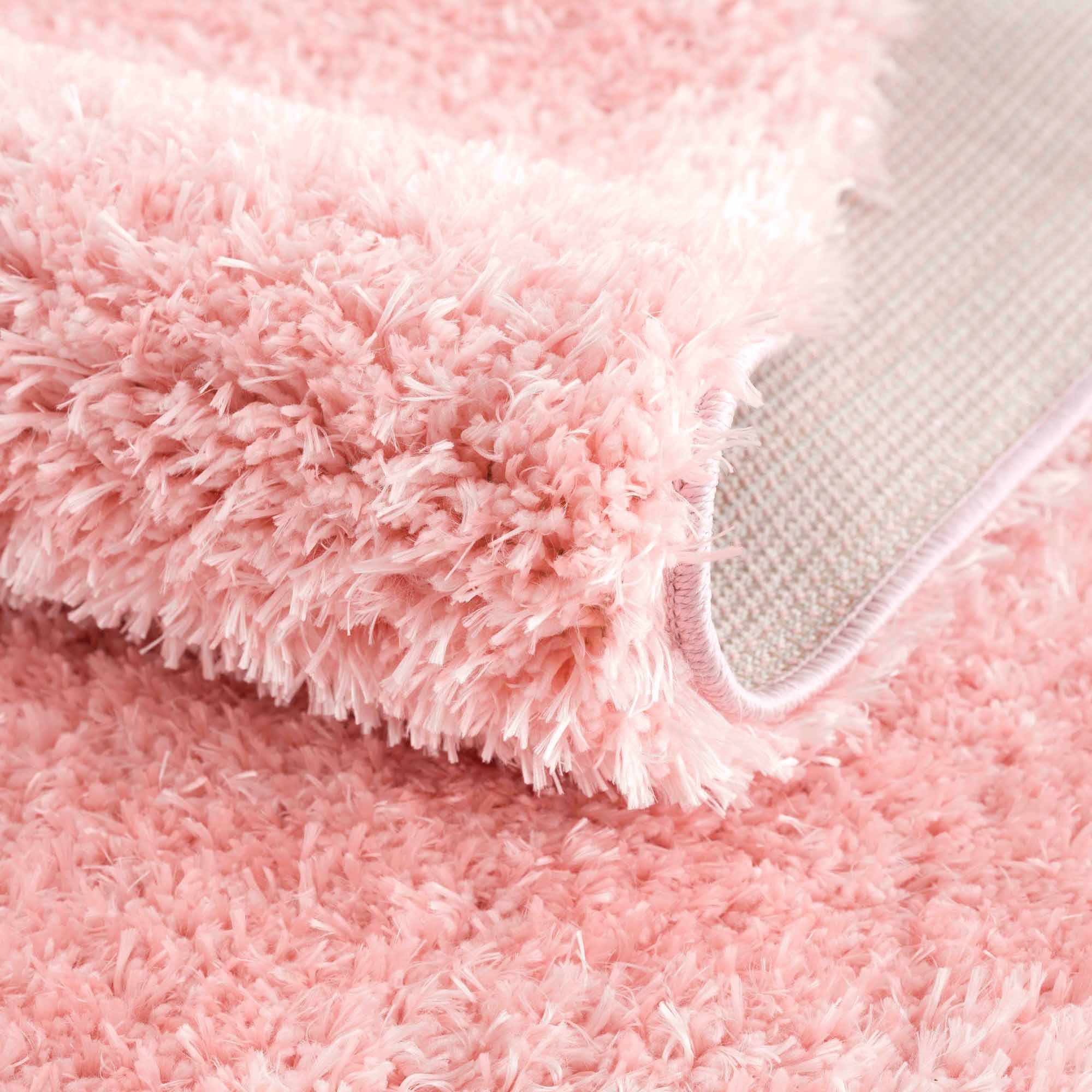 Faina Solid Pink Shag Rug Washable - Decor Addict, LLC