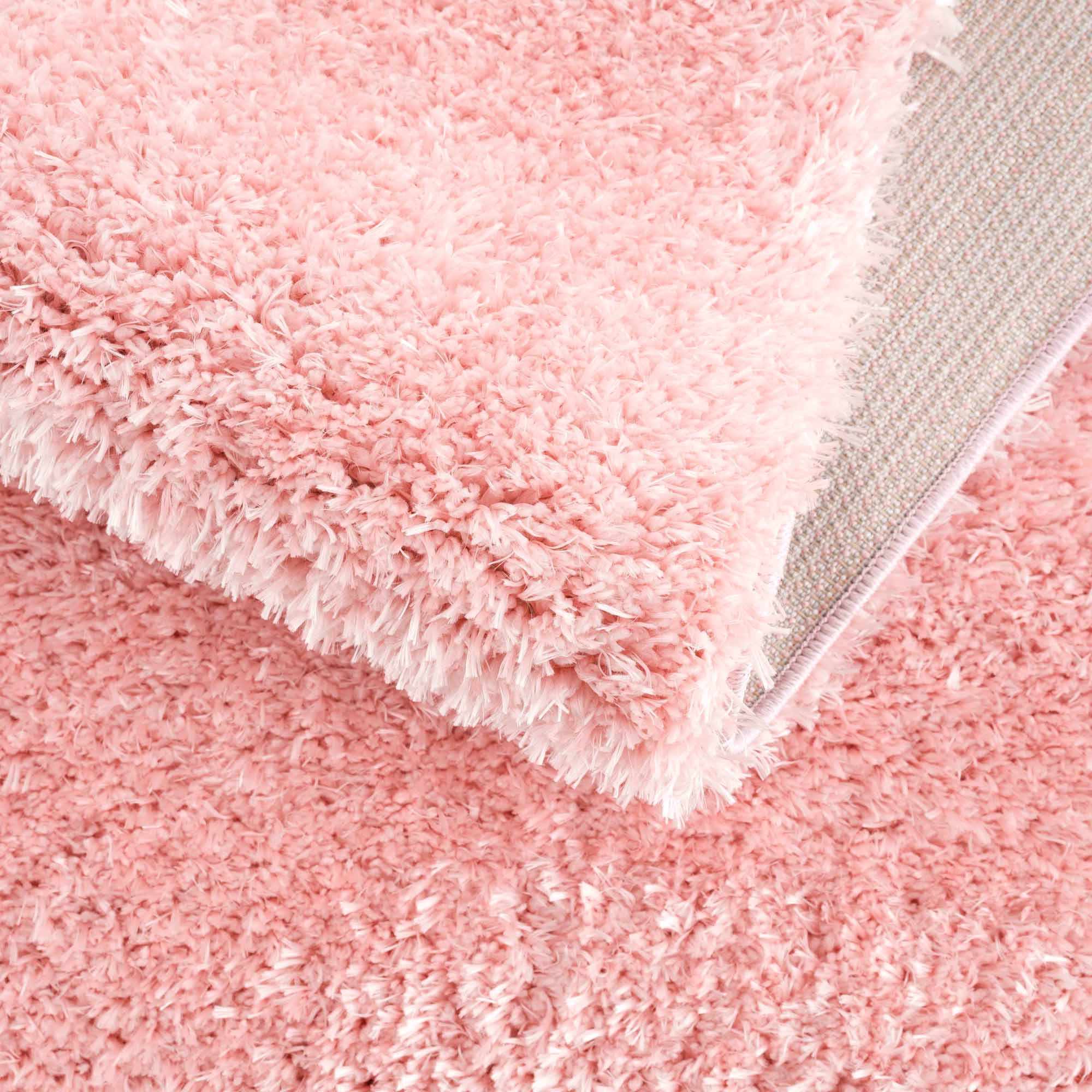 Faina Solid Pink Shag Rug Washable - Decor Addict, LLC
