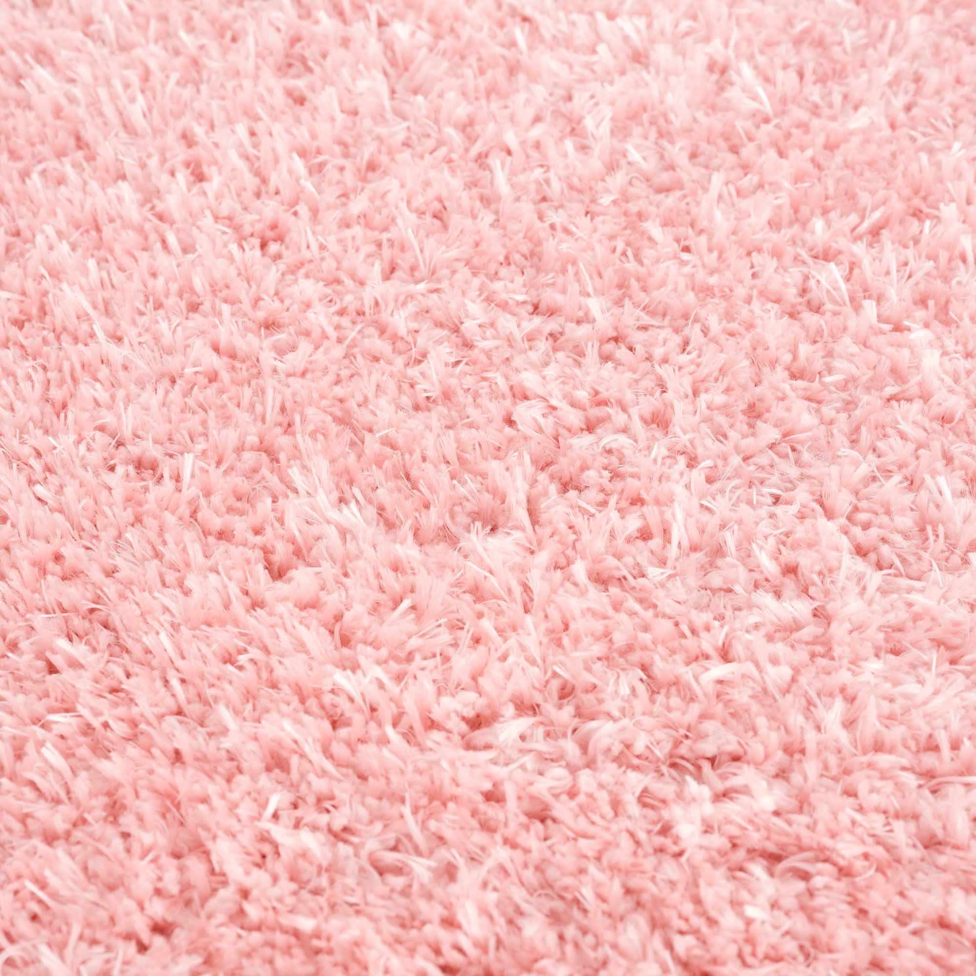 Faina Solid Pink Shag Rug Washable - Decor Addict, LLC