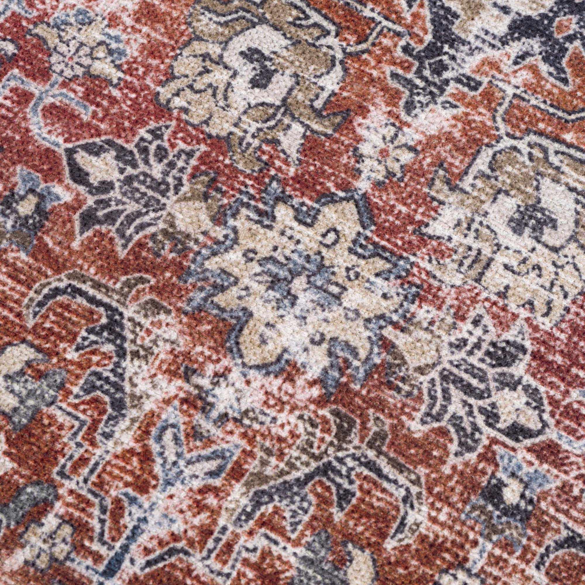 Burgundy Holi-2303 Washable Area Rug - Decor Addict, LLC