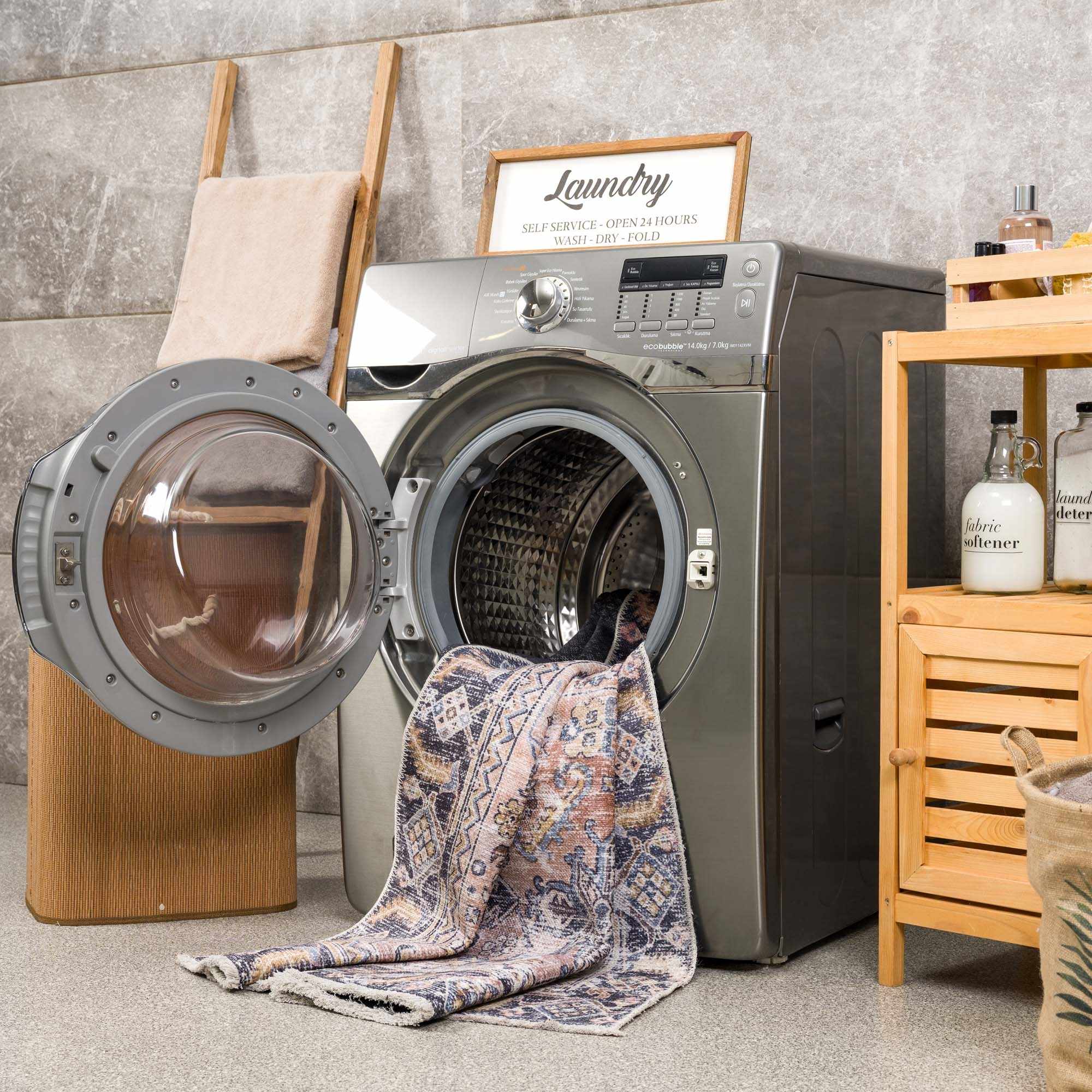 Peach Holi-2305 Washable Area Rug - Decor Addict, LLC