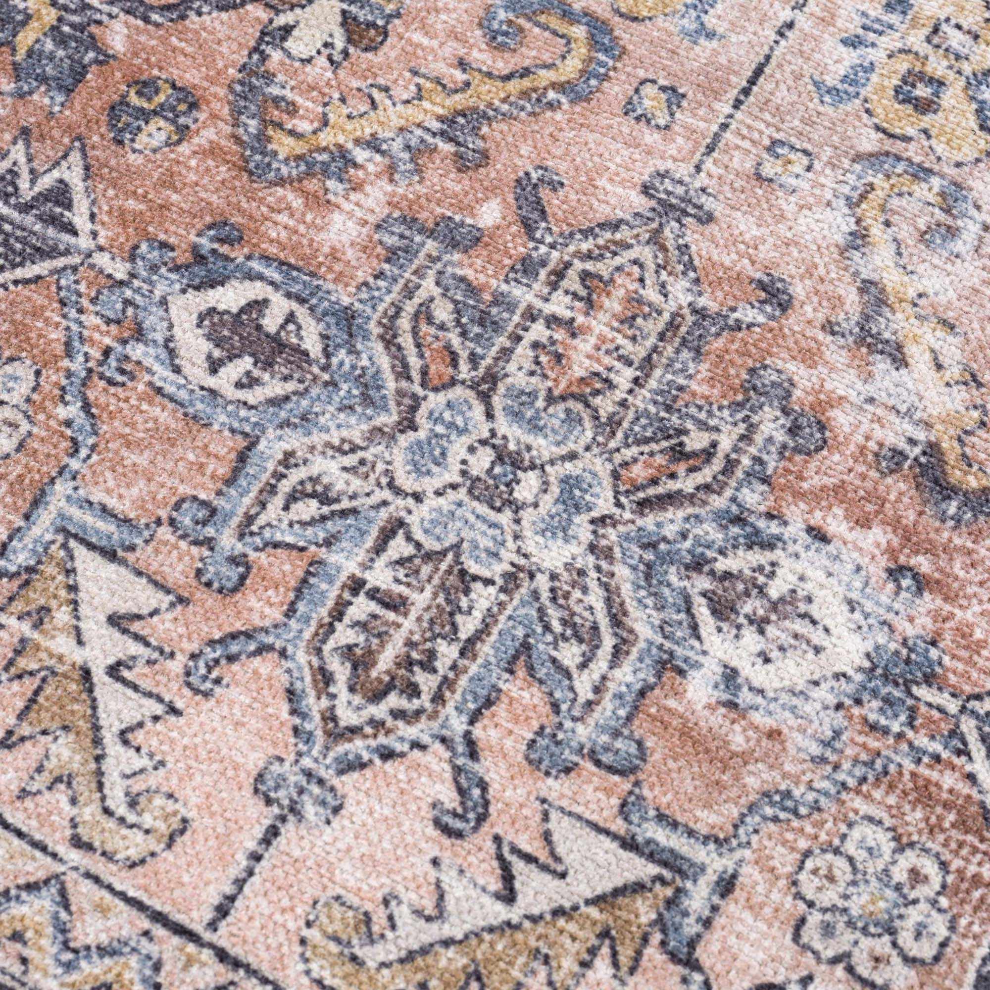 Peach Holi-2305 Washable Area Rug - Decor Addict, LLC