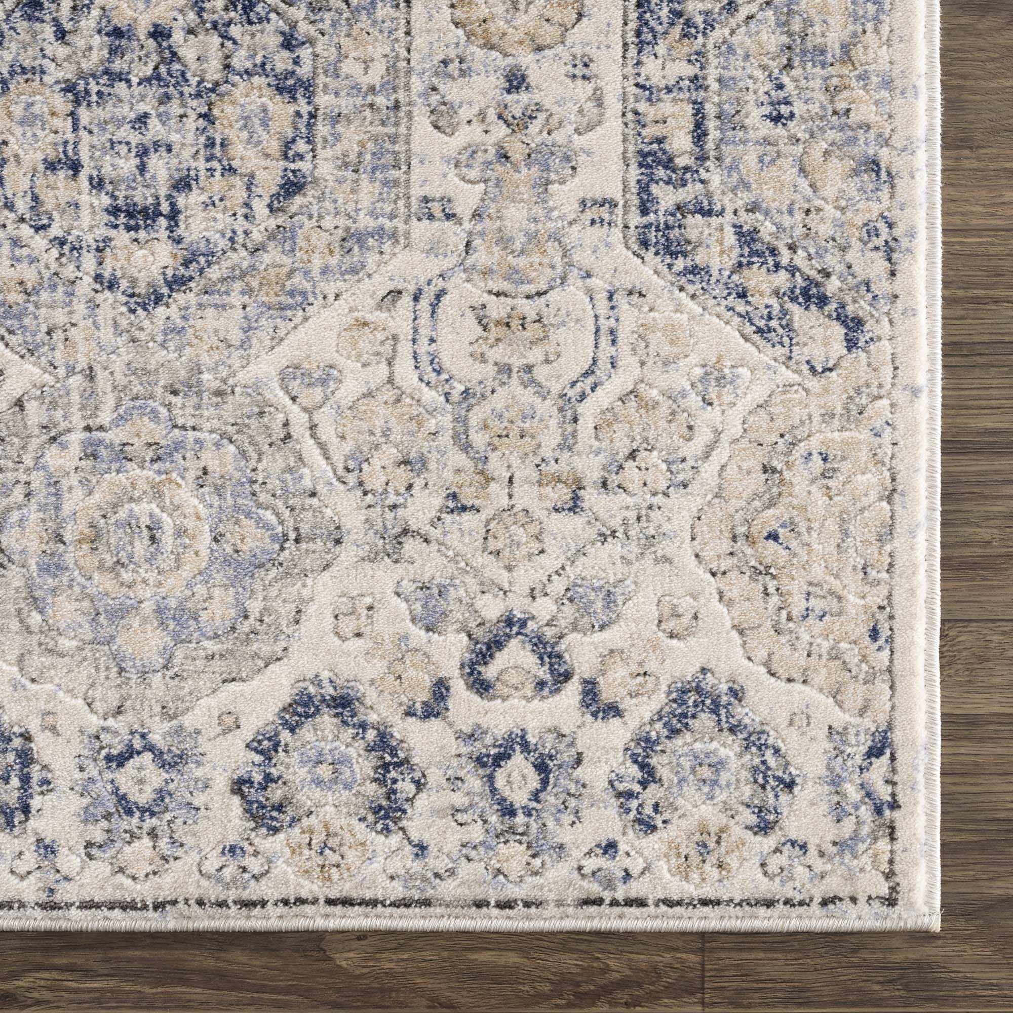 Parkerfield Cream & Blue Area Rug - Decor Addict, LLC