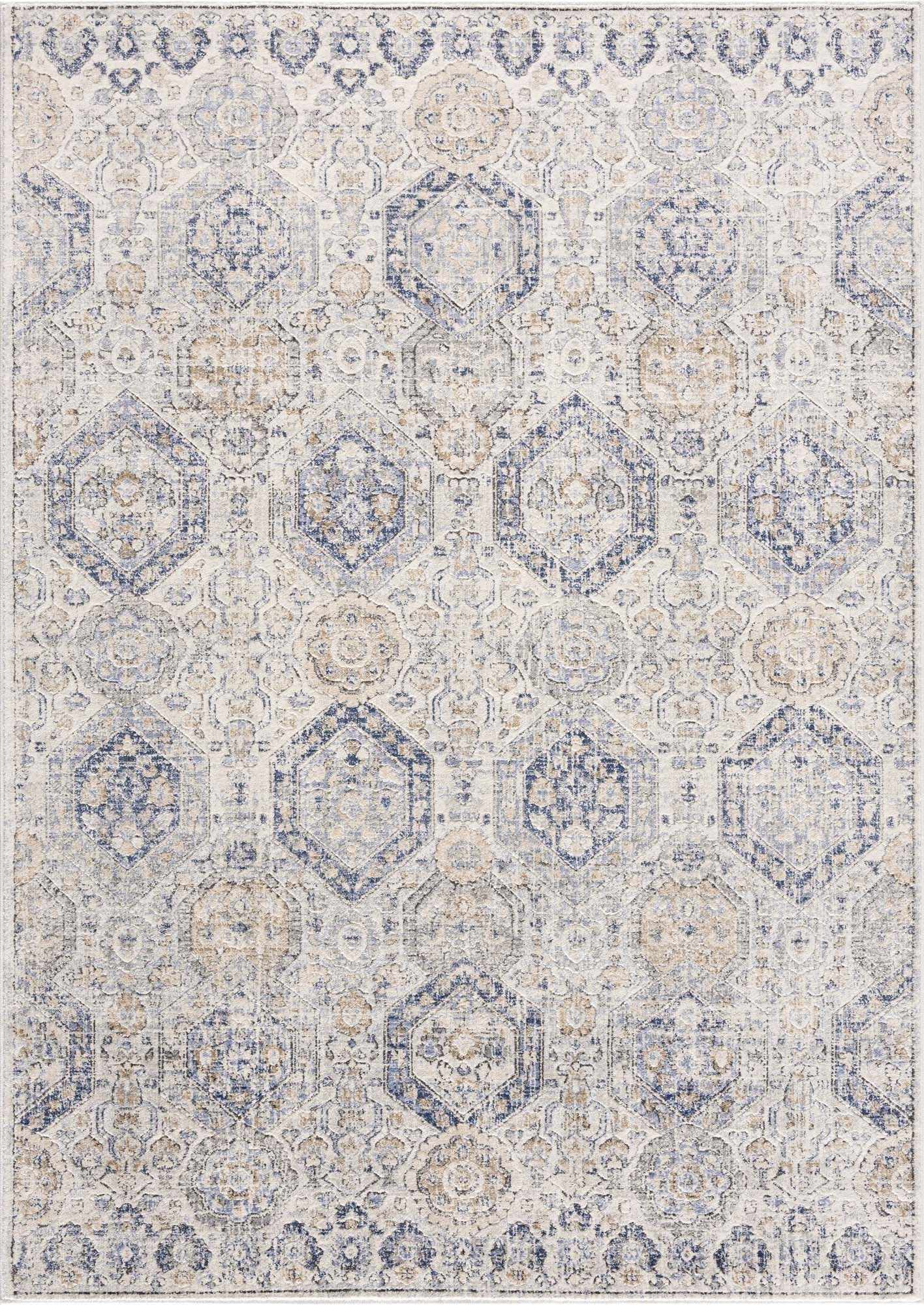 Parkerfield Cream & Blue Area Rug - Decor Addict, LLC