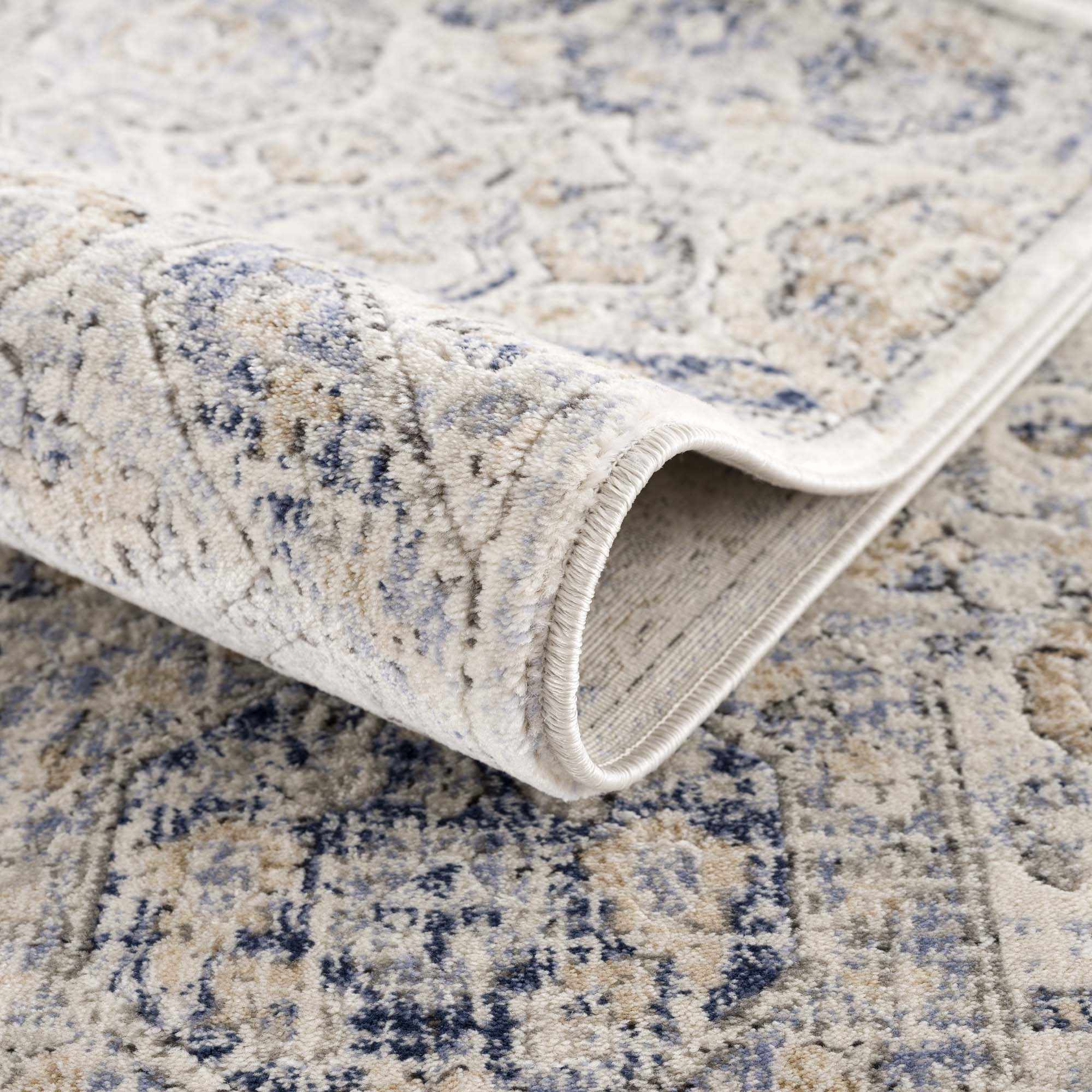 Parkerfield Cream & Blue Area Rug - Decor Addict, LLC