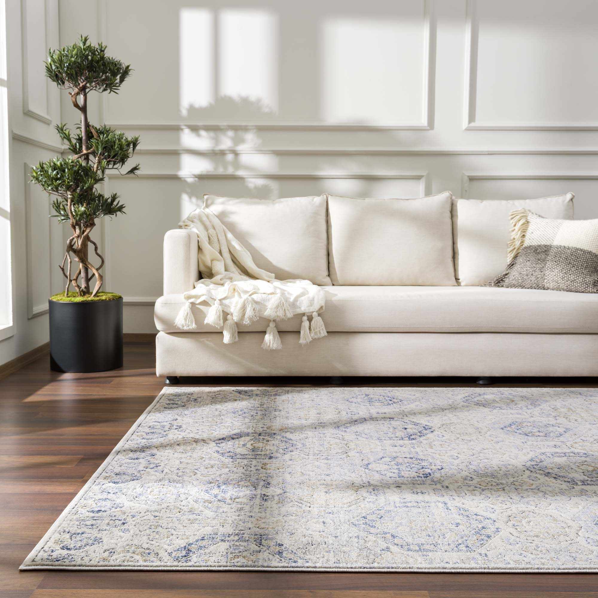 Parkerfield Cream & Blue Area Rug - Decor Addict, LLC