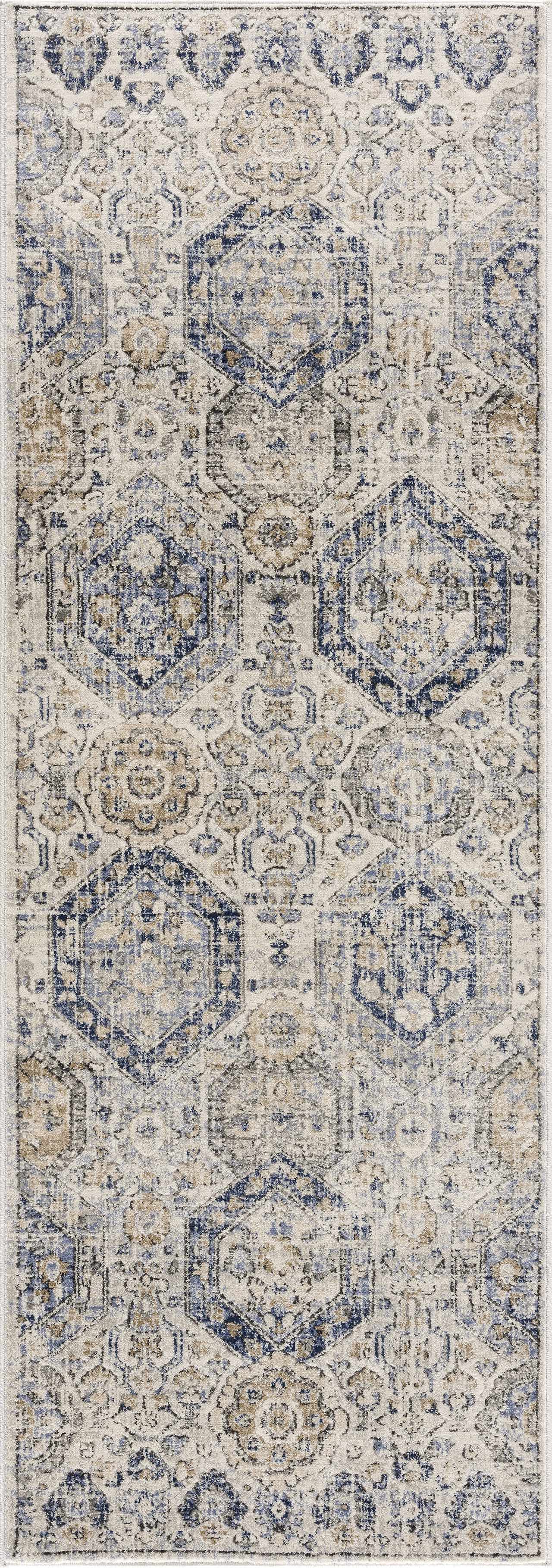 Parkerfield Cream & Blue Area Rug - Decor Addict, LLC