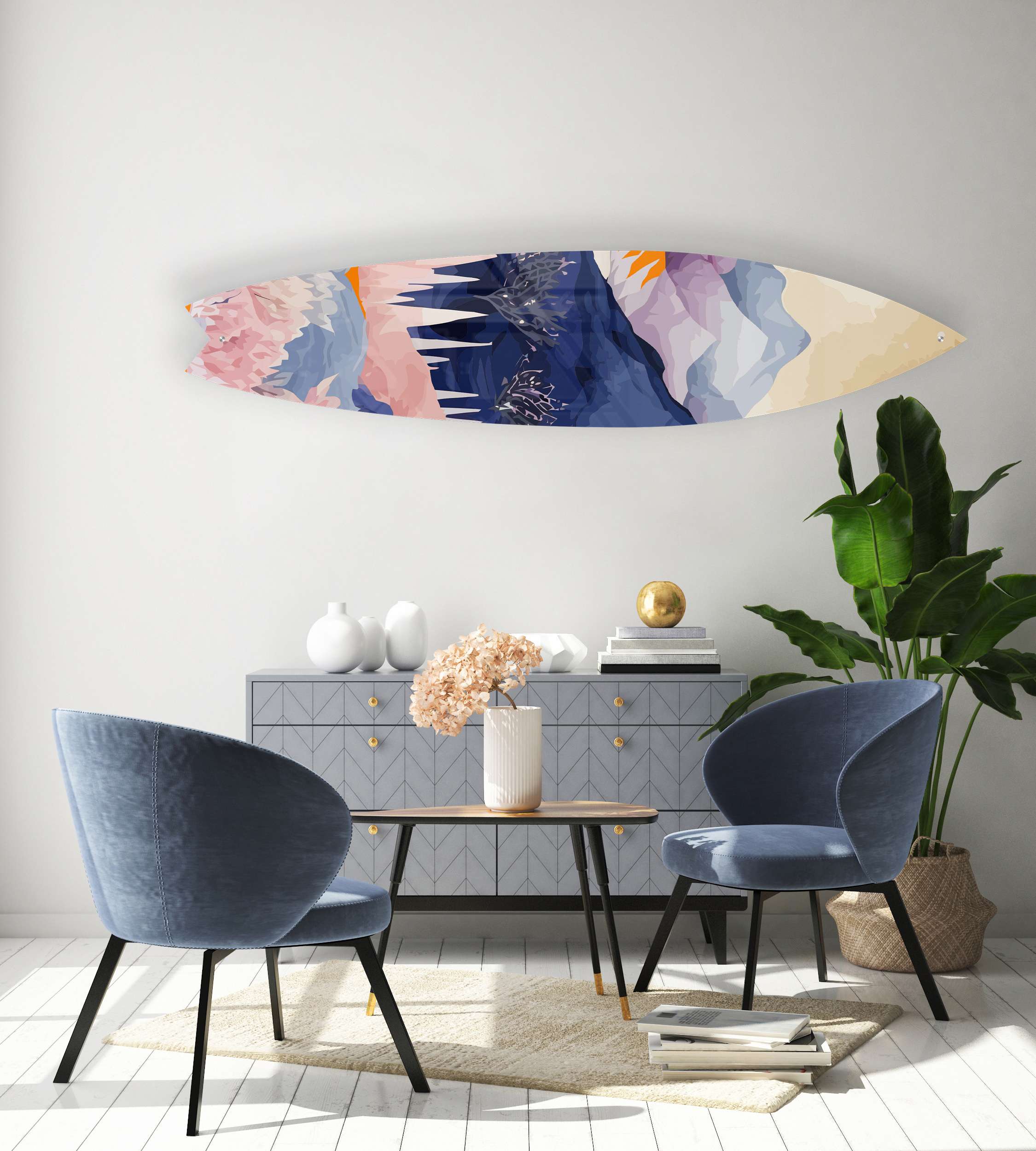 Mountains Tree Forest Acrylic Surfboard Wall Art - Decor Addict, LLC