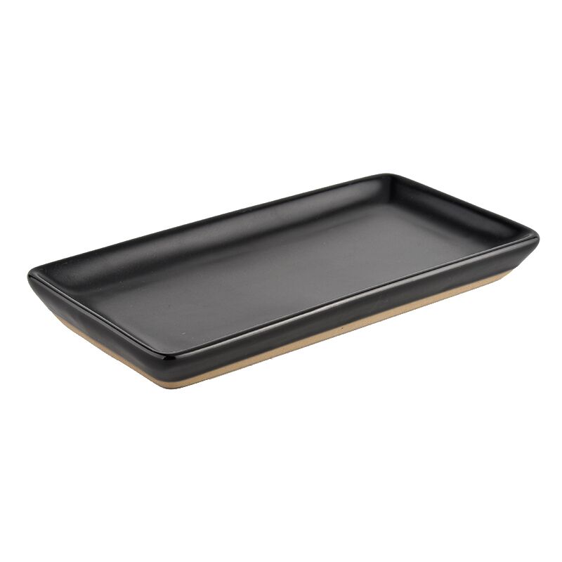 Black Stoneware Tray - Decor Addict, LLC