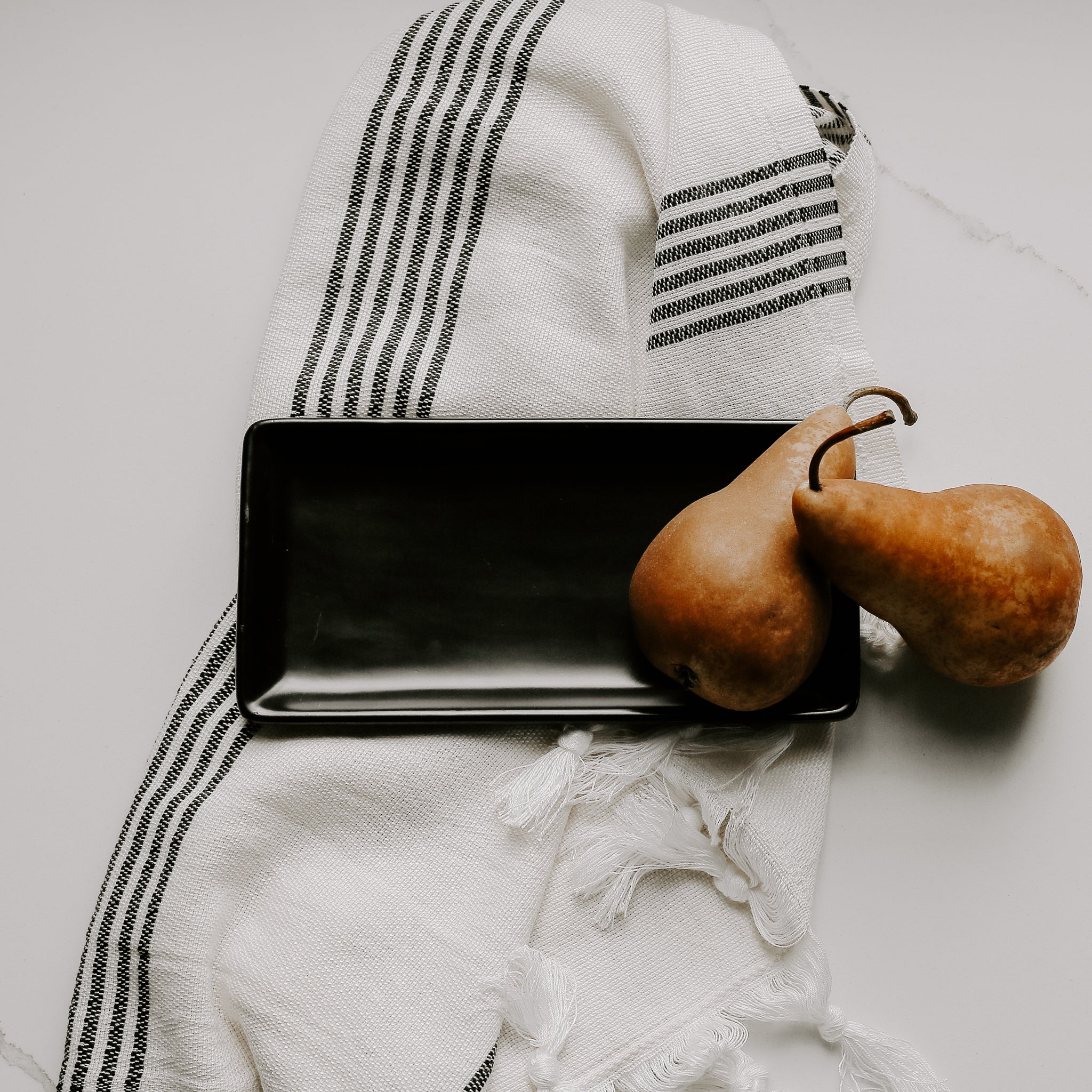 Black Stoneware Tray - Decor Addict, LLC