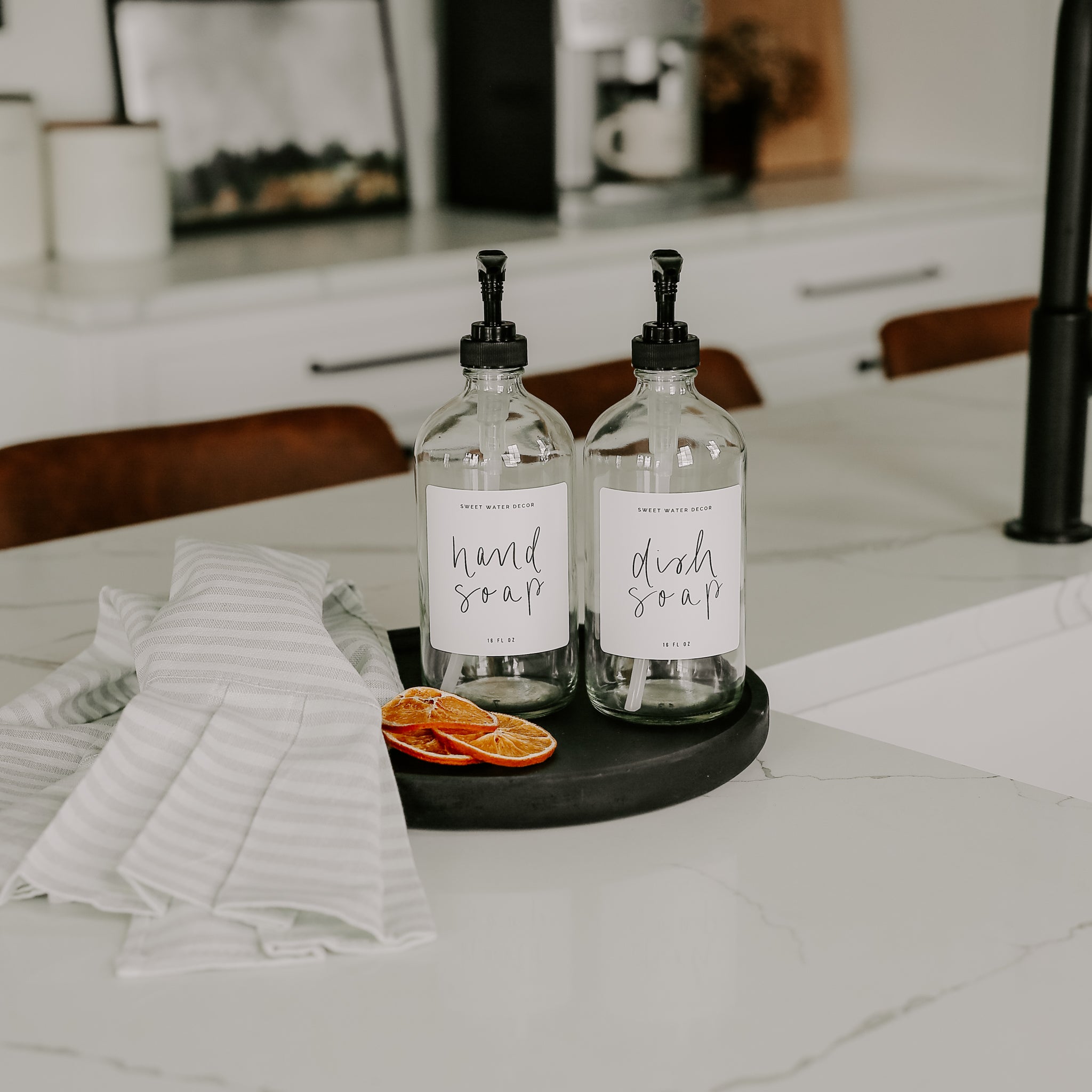 Large Black Round Wood Tray - Decor Addict, LLC