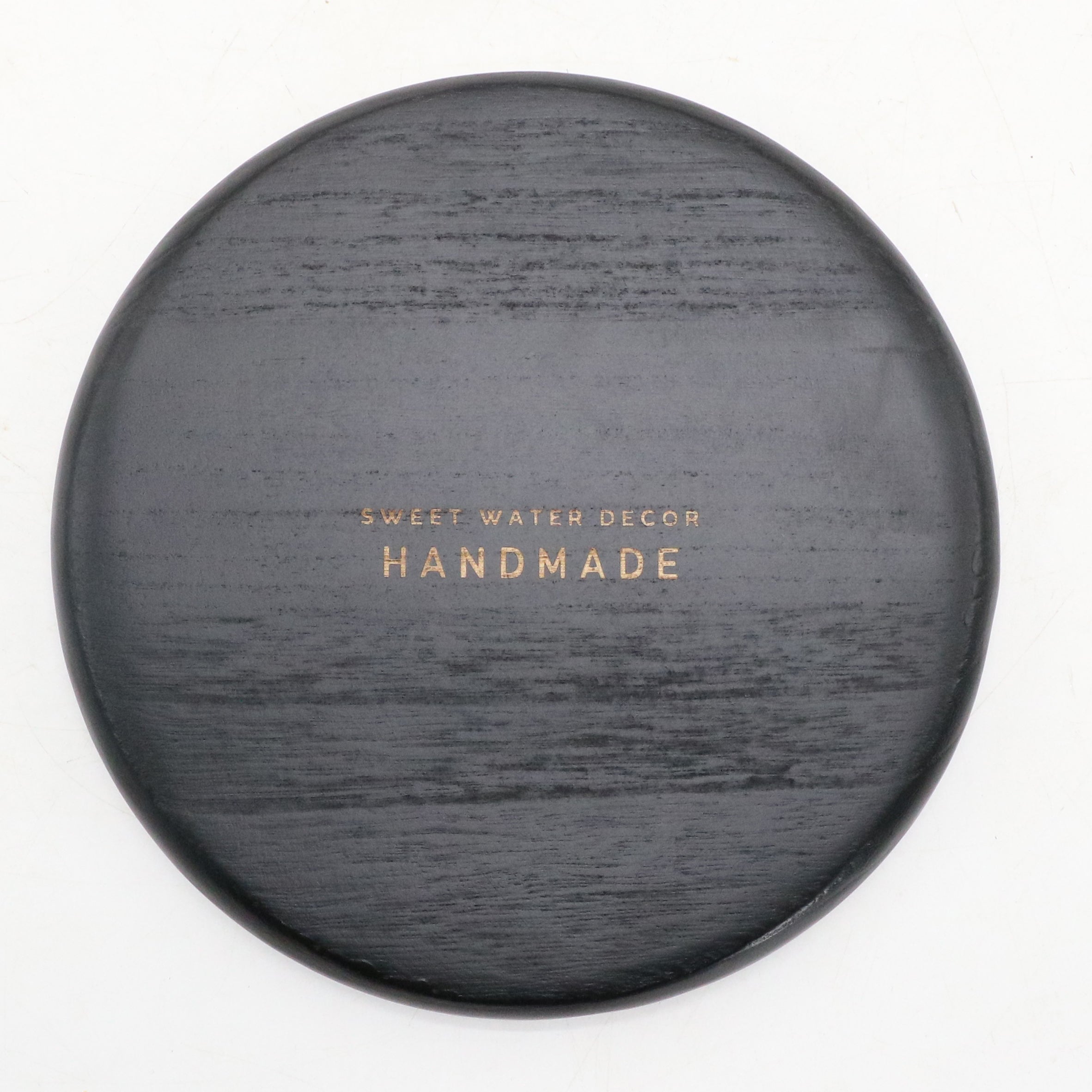 Large Black Round Wood Tray - Decor Addict, LLC