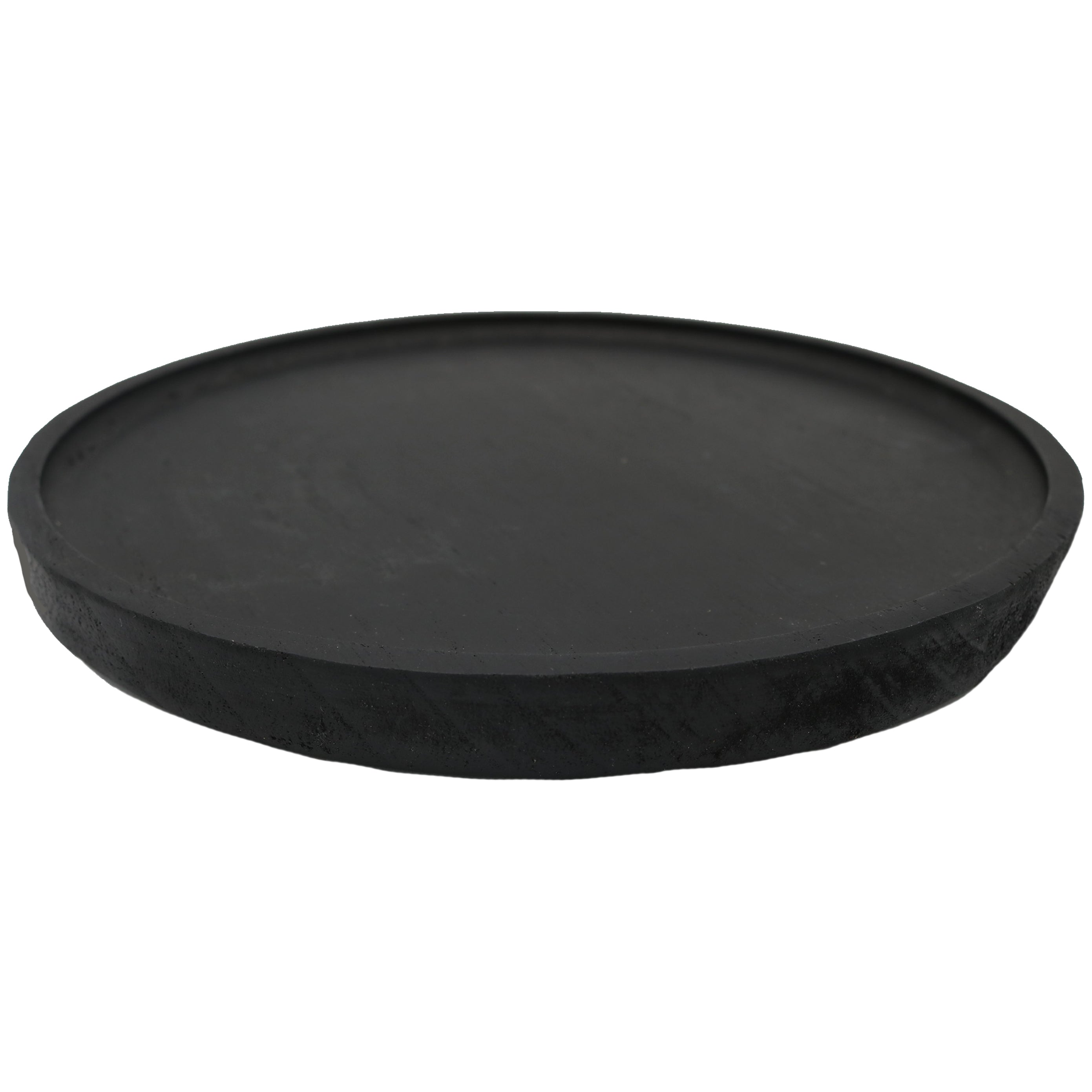 Large Black Round Wood Tray - Decor Addict, LLC