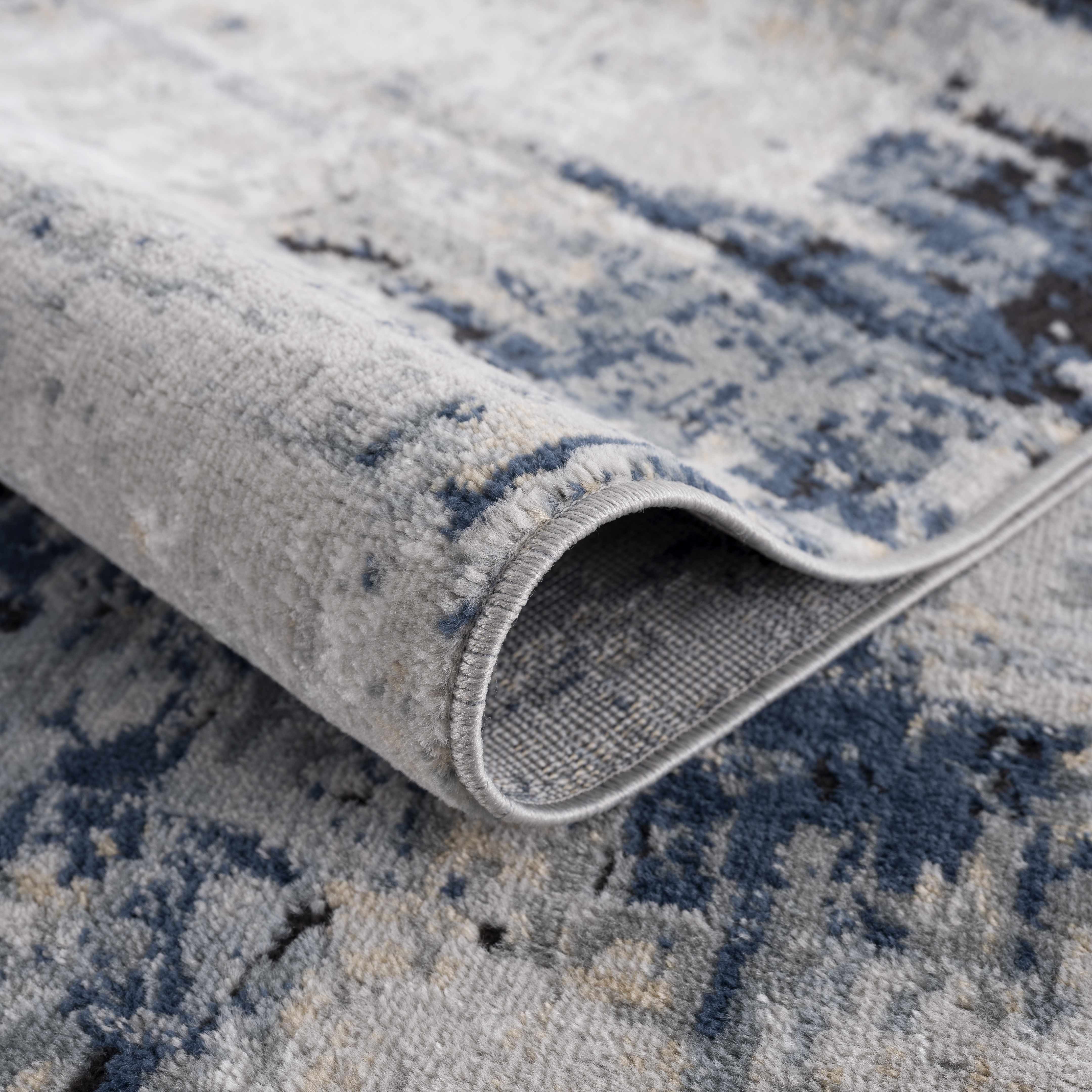 Campsall Gray&Blue Abstract Area Rug - Decor Addict, LLC