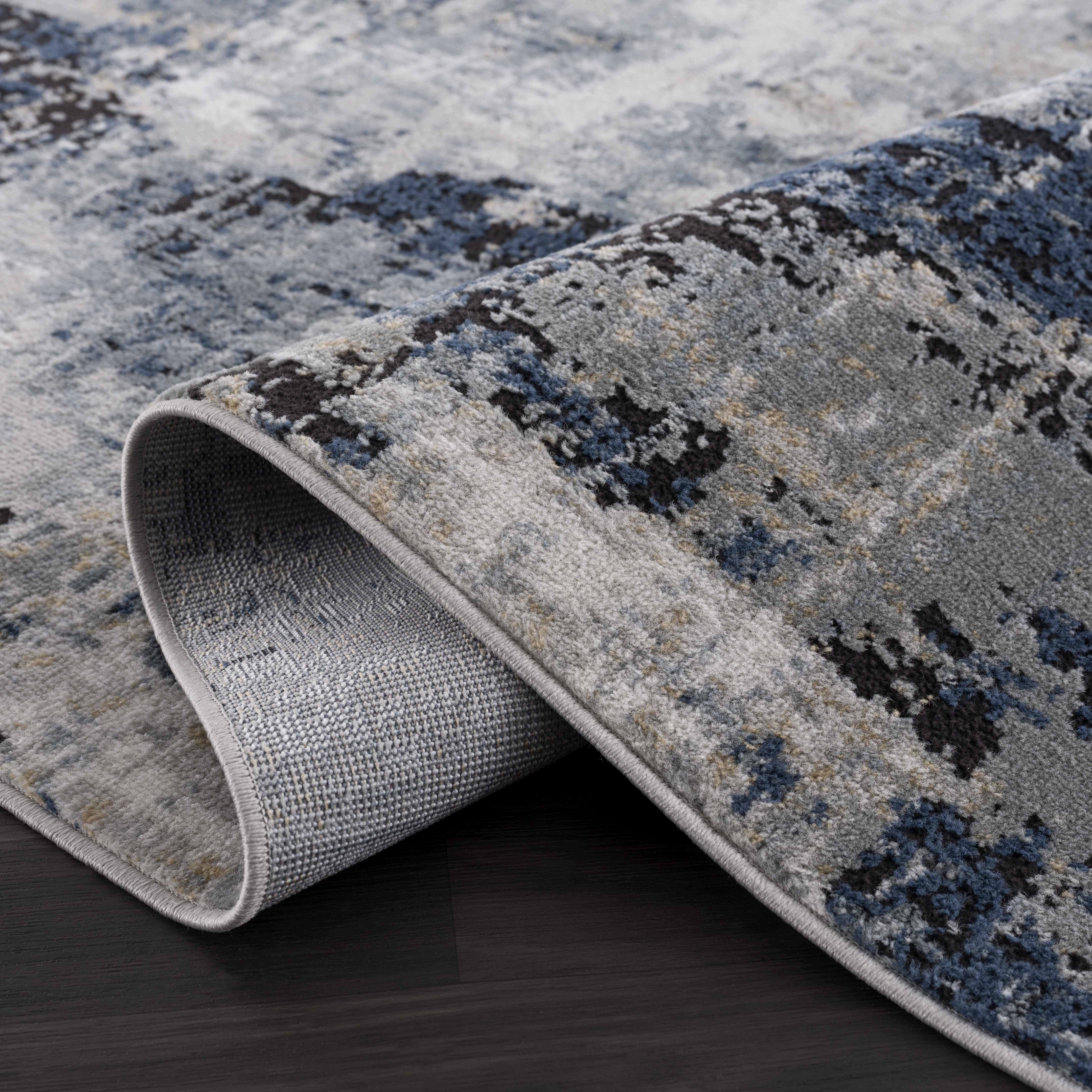 Campsall Gray&Blue Abstract Area Rug - Decor Addict, LLC