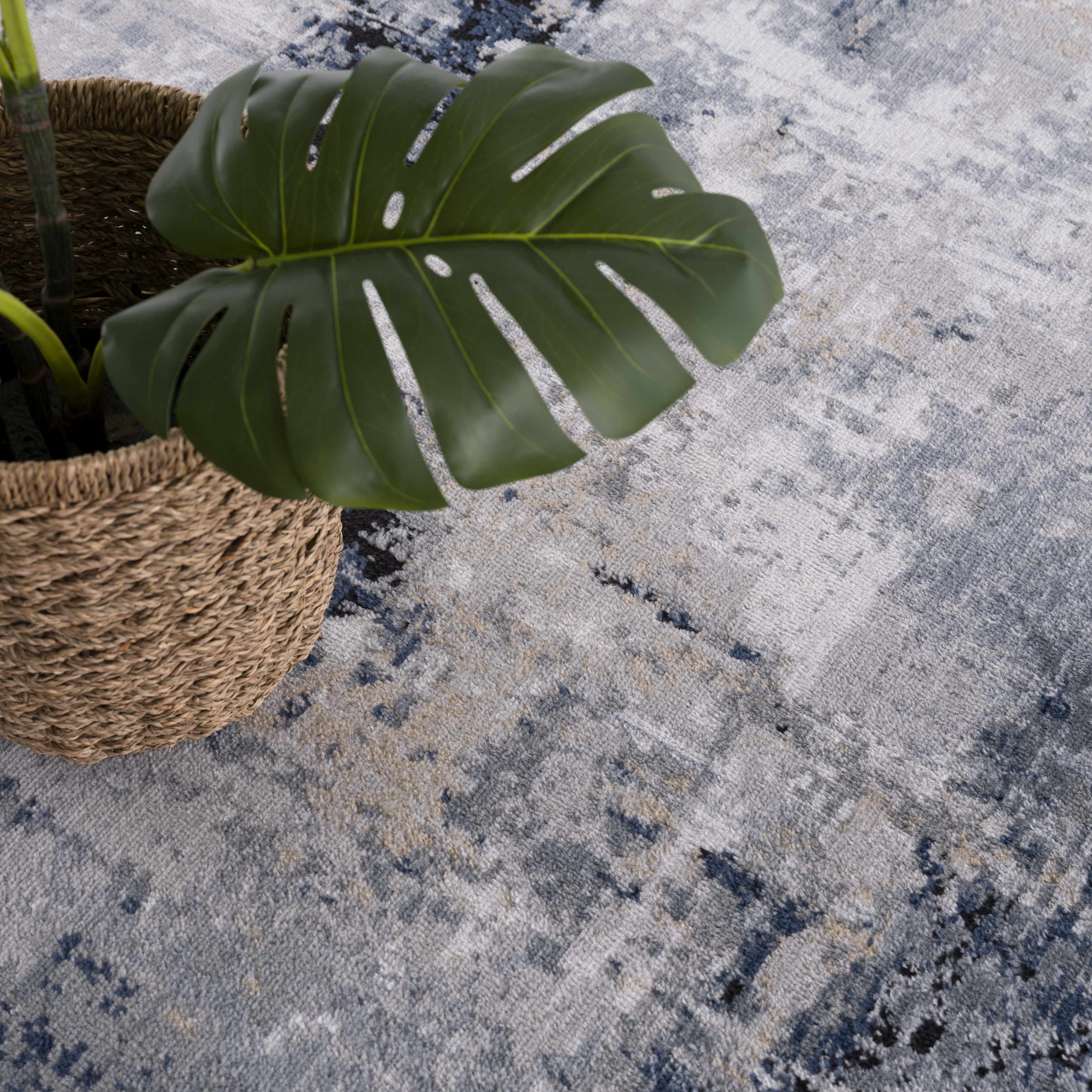 Campsall Gray&Blue Abstract Area Rug - Decor Addict, LLC