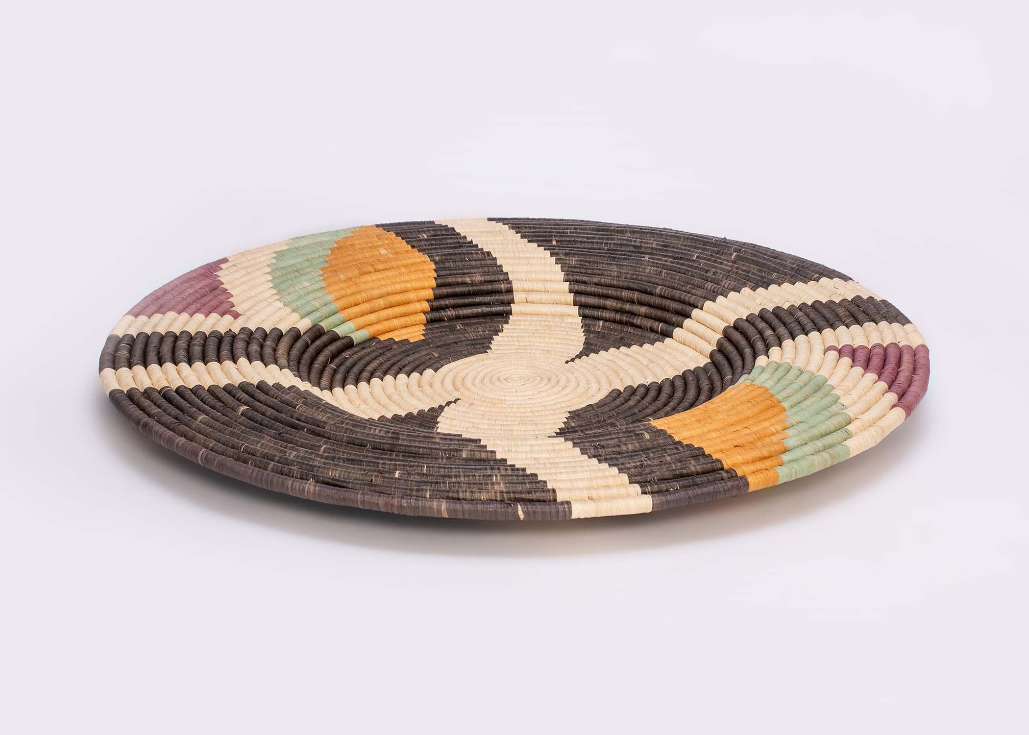 32" Jumbo Lilac & Neutrals Tabia Woven Wall Art Plate - Decor Addict, LLC