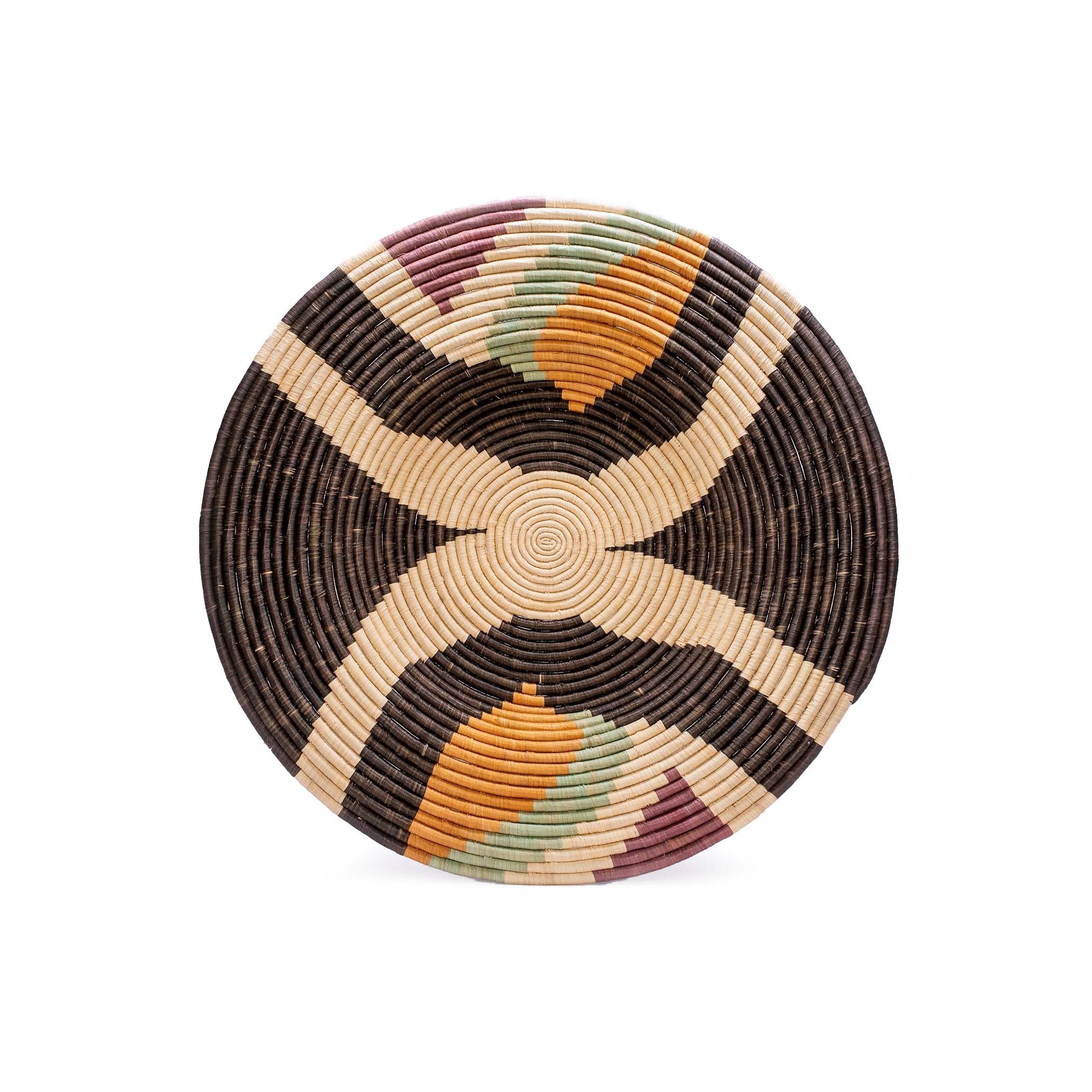 32" Jumbo Lilac & Neutrals Tabia Woven Wall Art Plate - Decor Addict, LLC