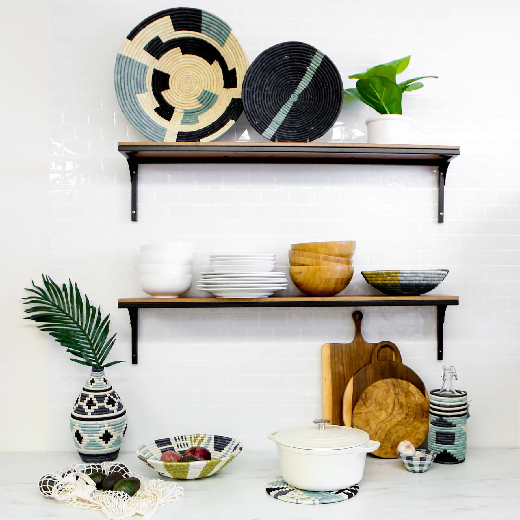 16" Jumbo Cool Msanii Round Basket - Decor Addict, LLC