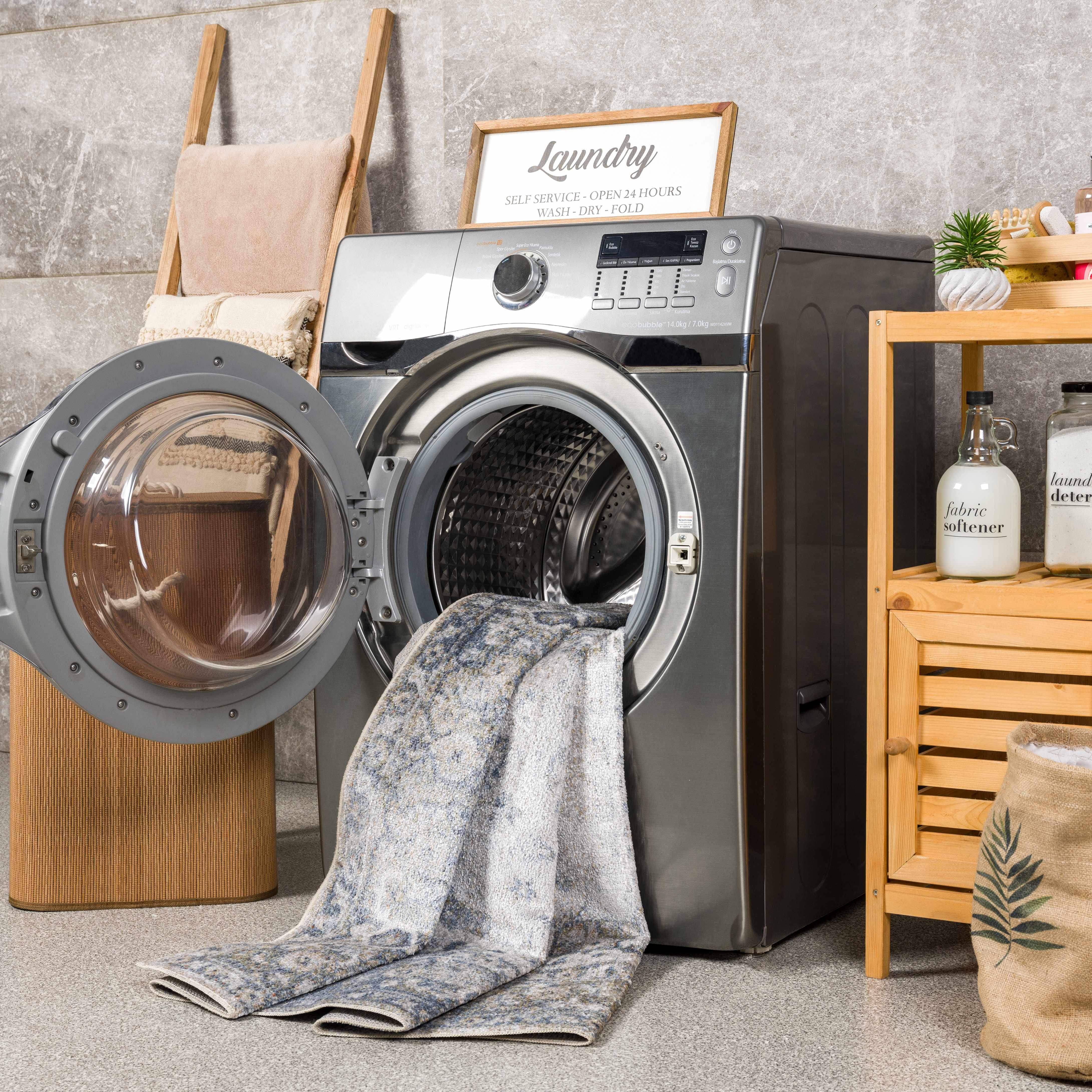 Gael Blue Washable Area Rug - Decor Addict, LLC