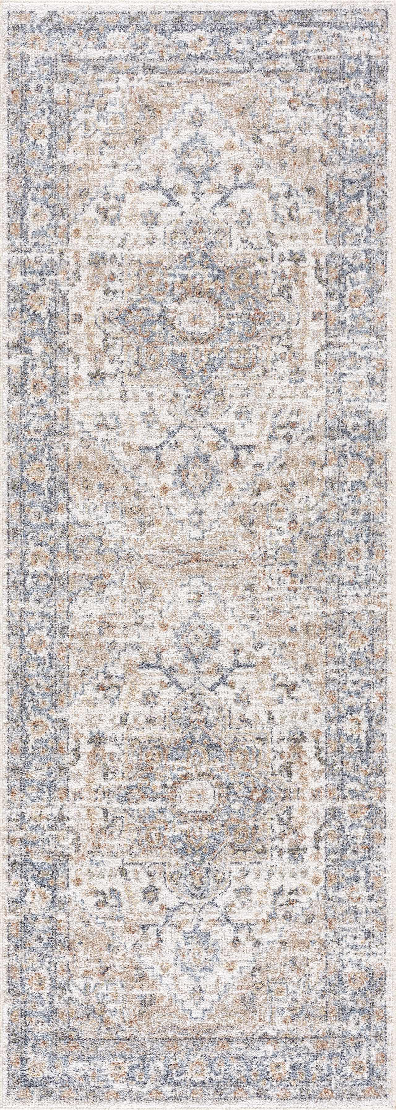 Ezri Cream Washable Area Rug - Decor Addict, LLC