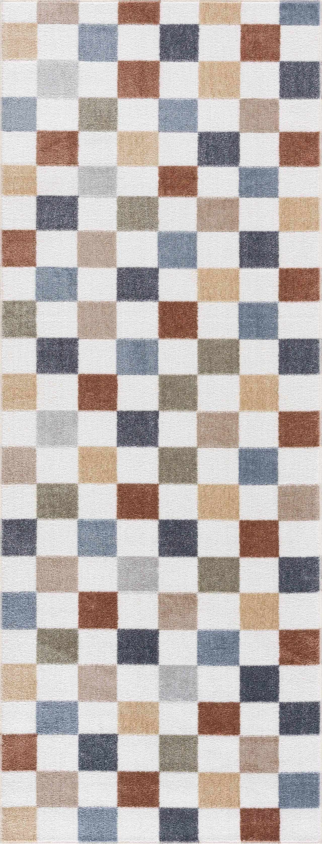 Alie Colorful Checkered Washable Rug - Decor Addict, LLC