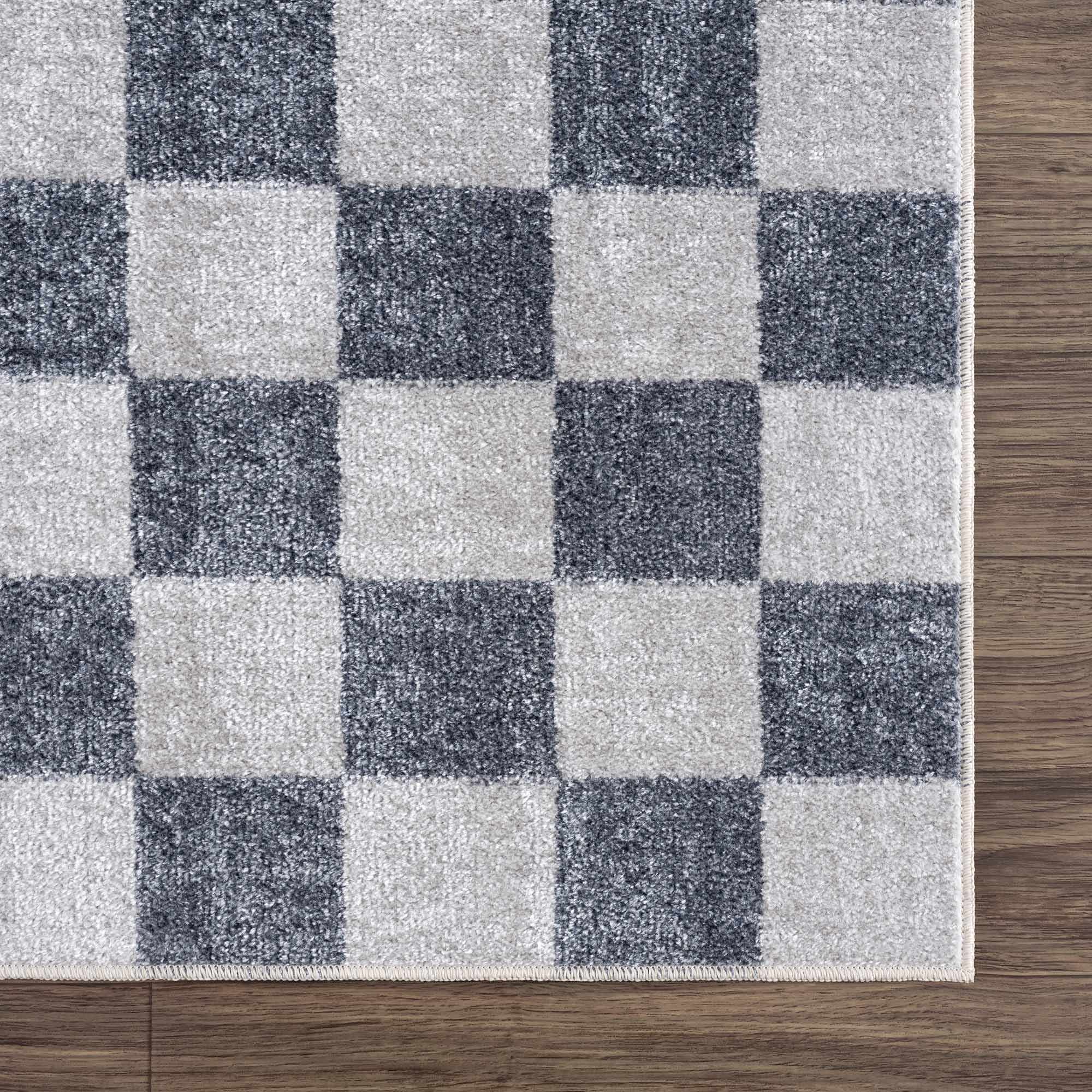 Alie Gray Checkered Washable Area Rug - Decor Addict, LLC
