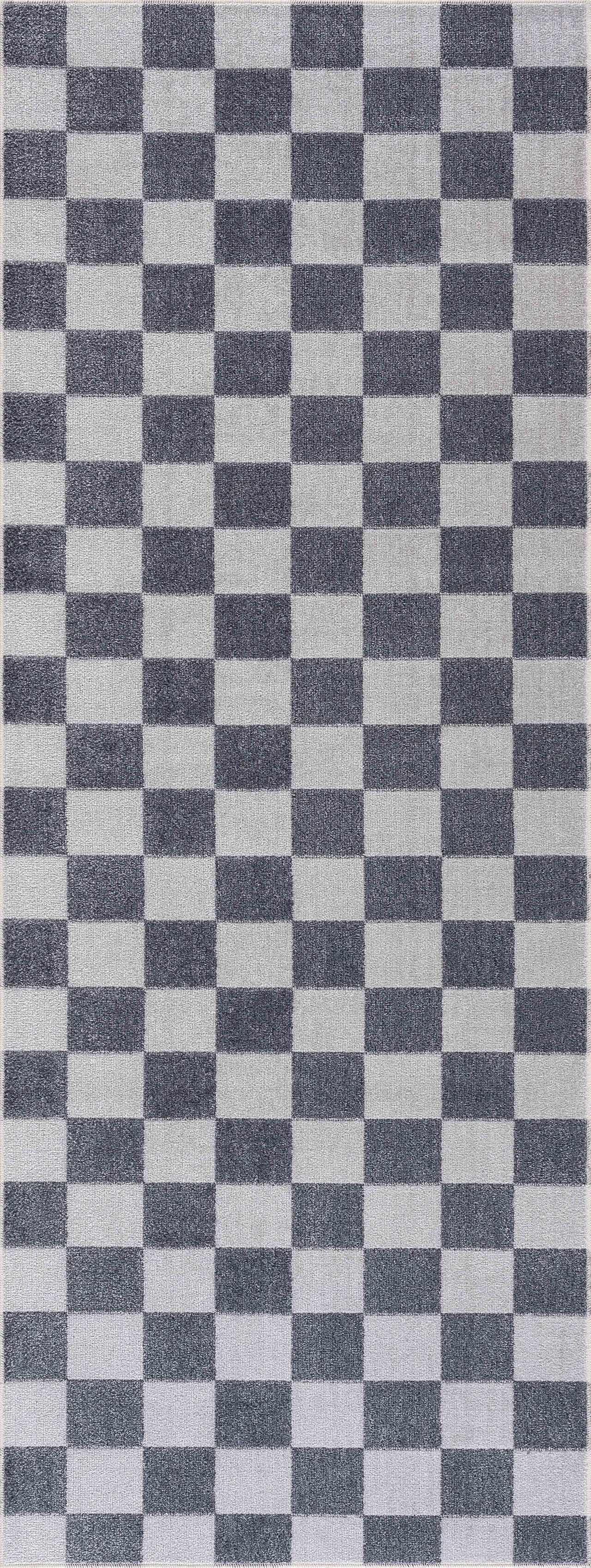 Alie Gray Checkered Washable Area Rug - Decor Addict, LLC