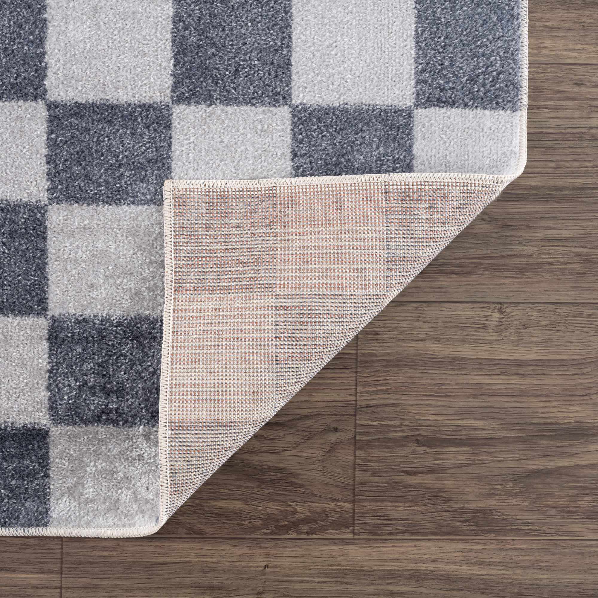 Alie Gray Checkered Washable Area Rug - Decor Addict, LLC