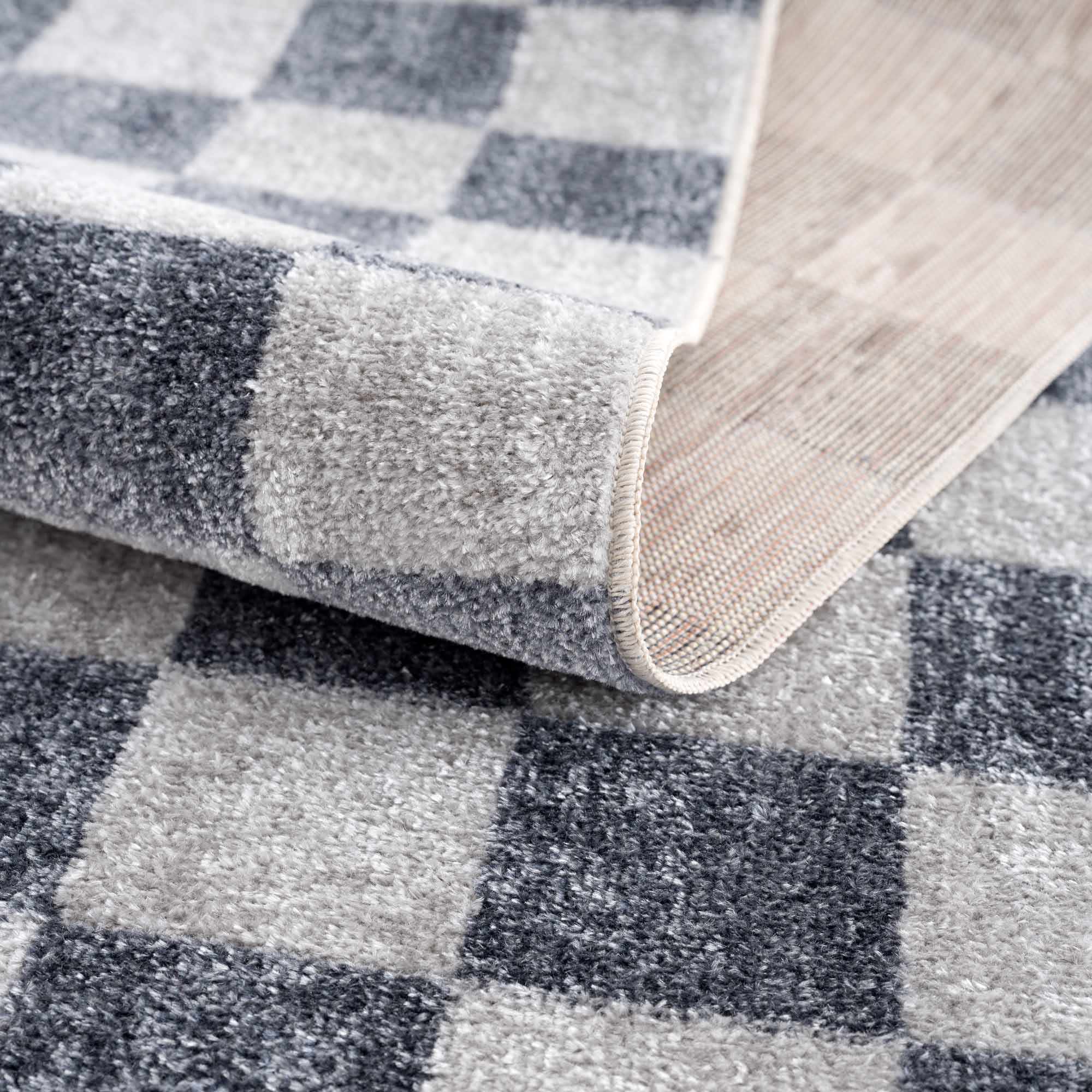 Alie Gray Checkered Washable Area Rug - Decor Addict, LLC