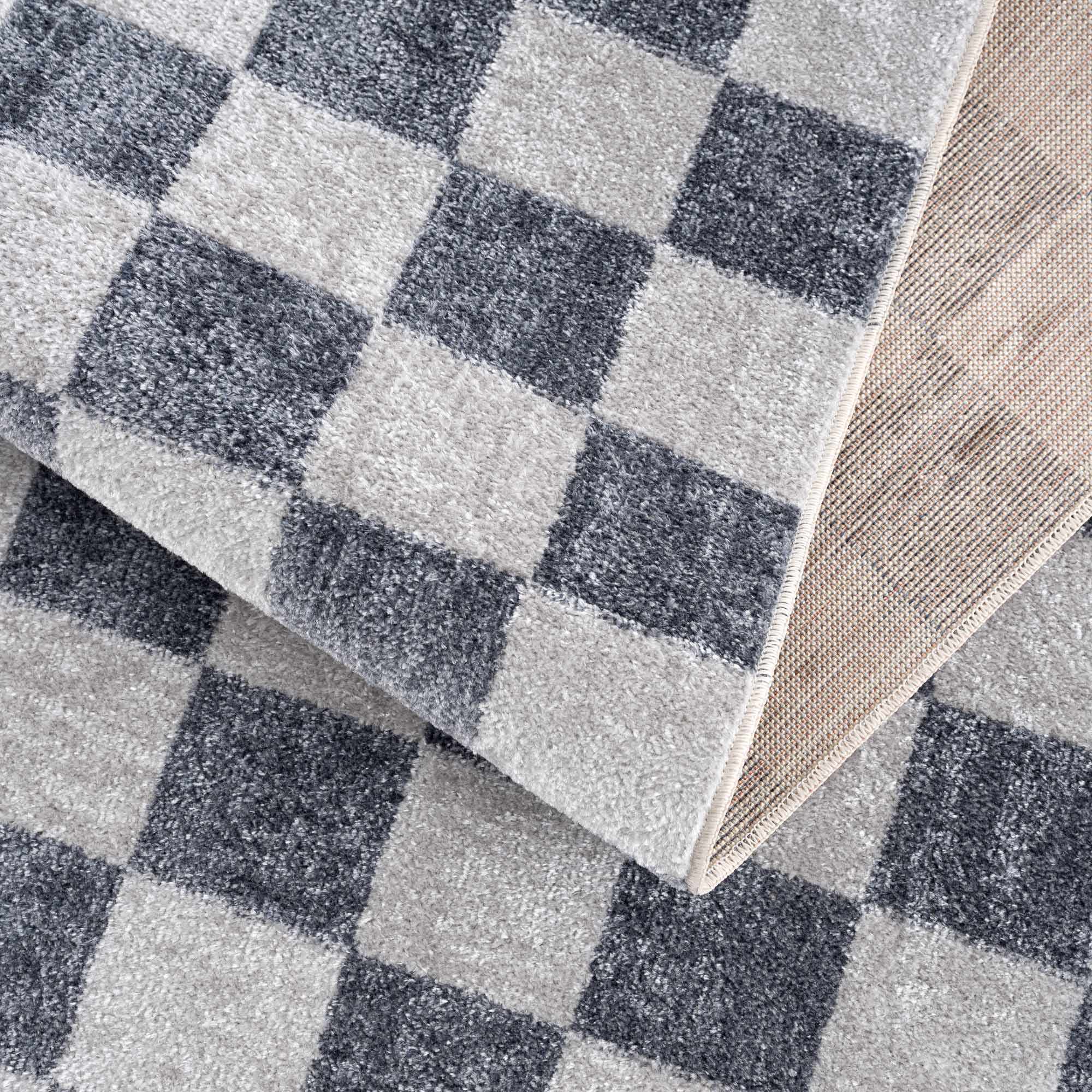 Alie Gray Checkered Washable Area Rug - Decor Addict, LLC