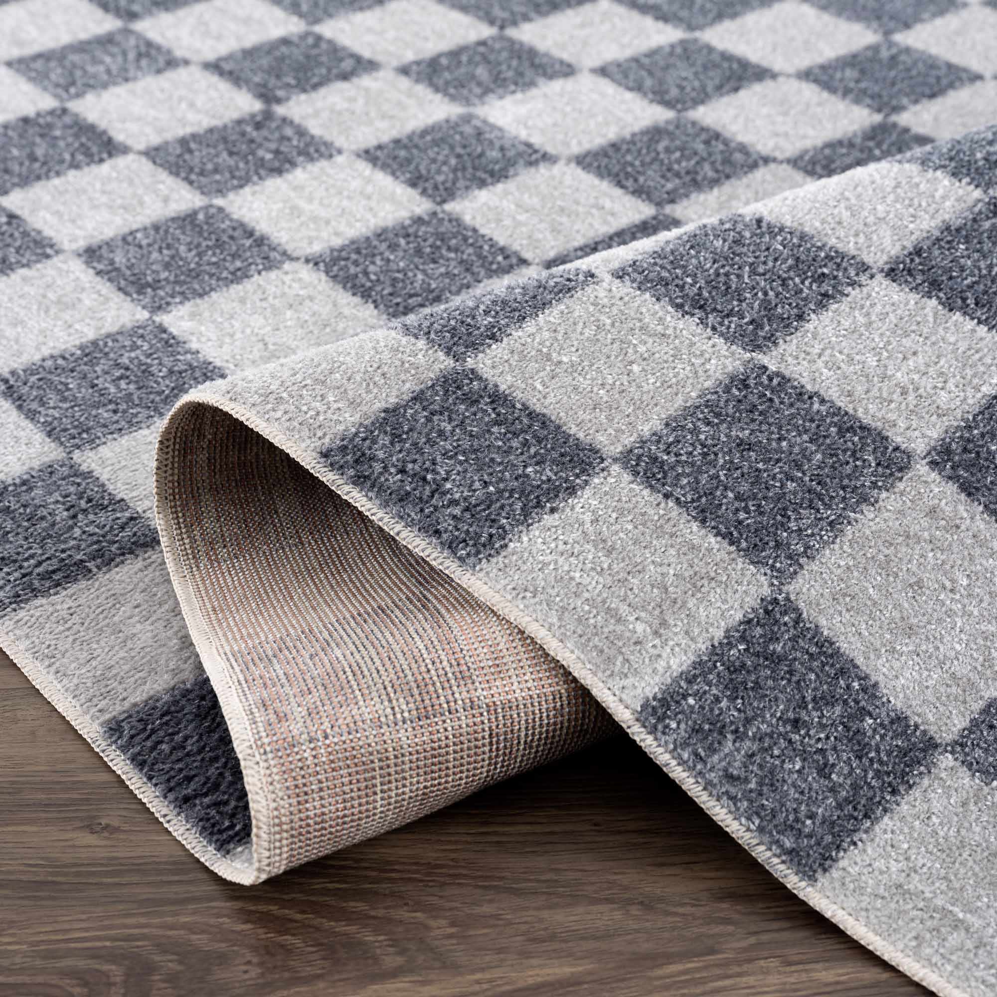 Alie Gray Checkered Washable Area Rug - Decor Addict, LLC