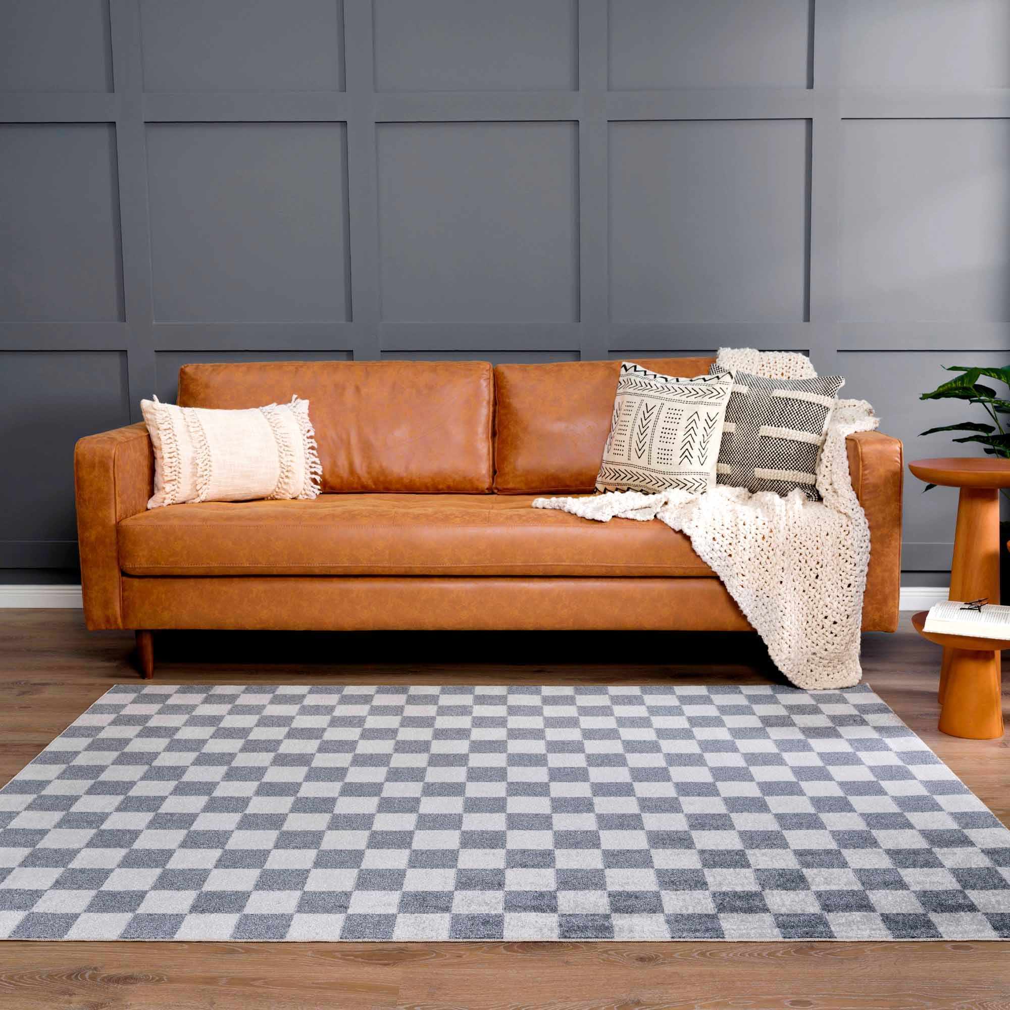 Alie Gray Checkered Washable Area Rug - Decor Addict, LLC