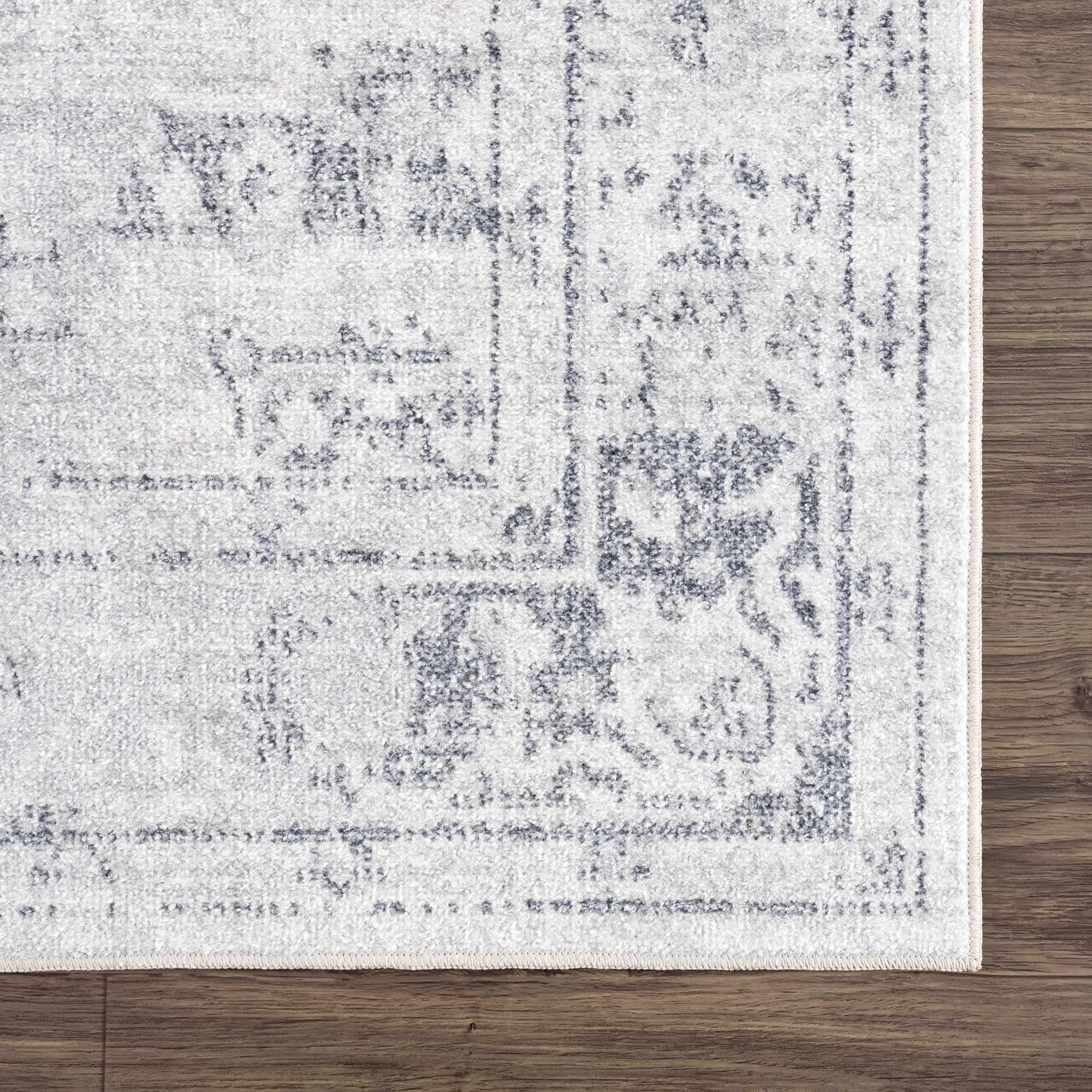 Akram Cream & Antrasit Washable Area Rug - Decor Addict, LLC