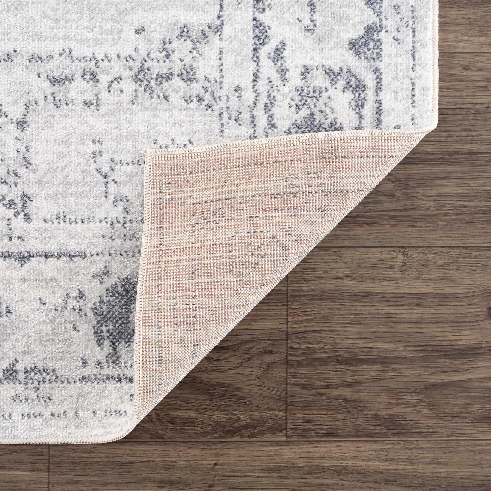 Akram Cream & Antrasit Washable Area Rug - Decor Addict, LLC