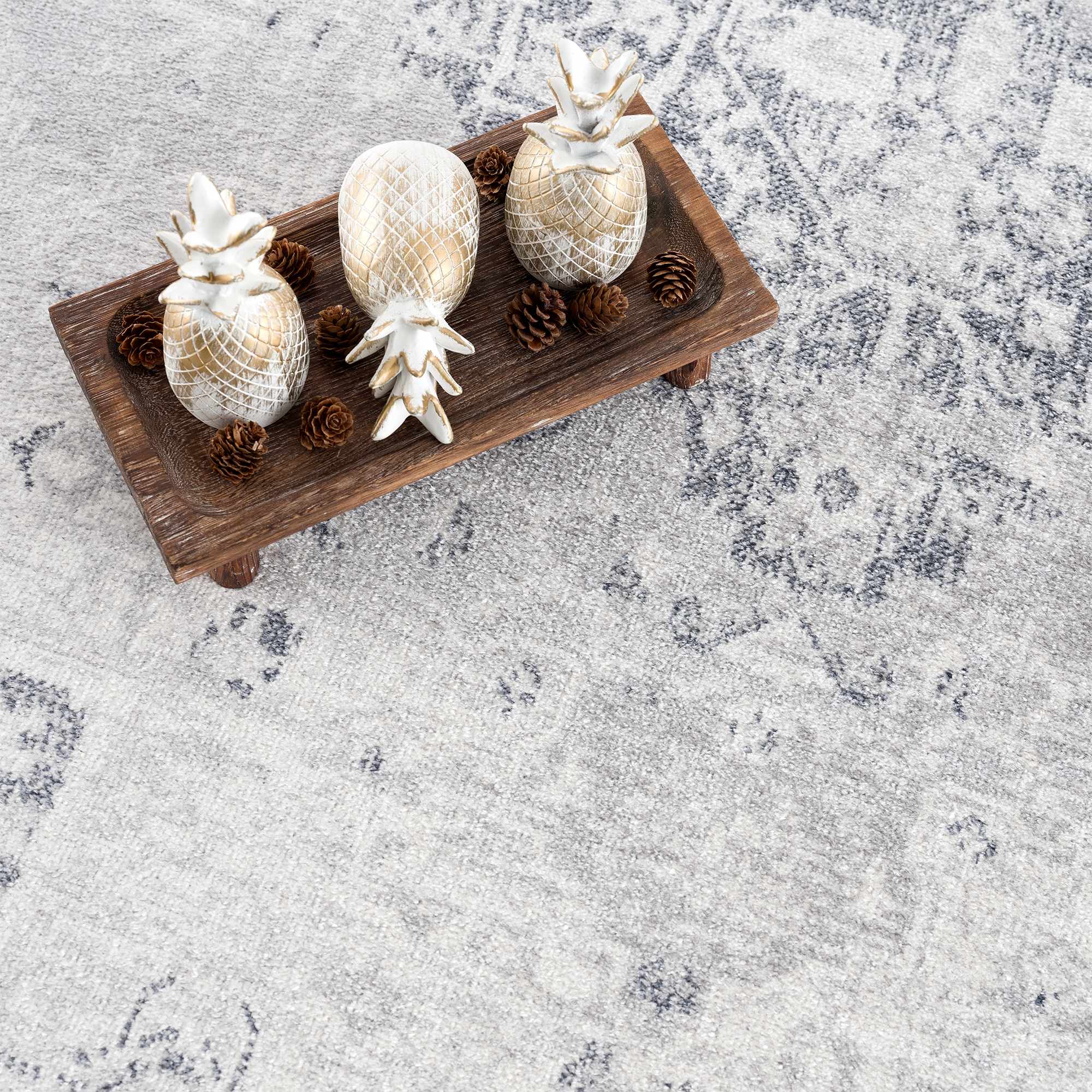 Akram Cream & Antrasit Washable Area Rug - Decor Addict, LLC