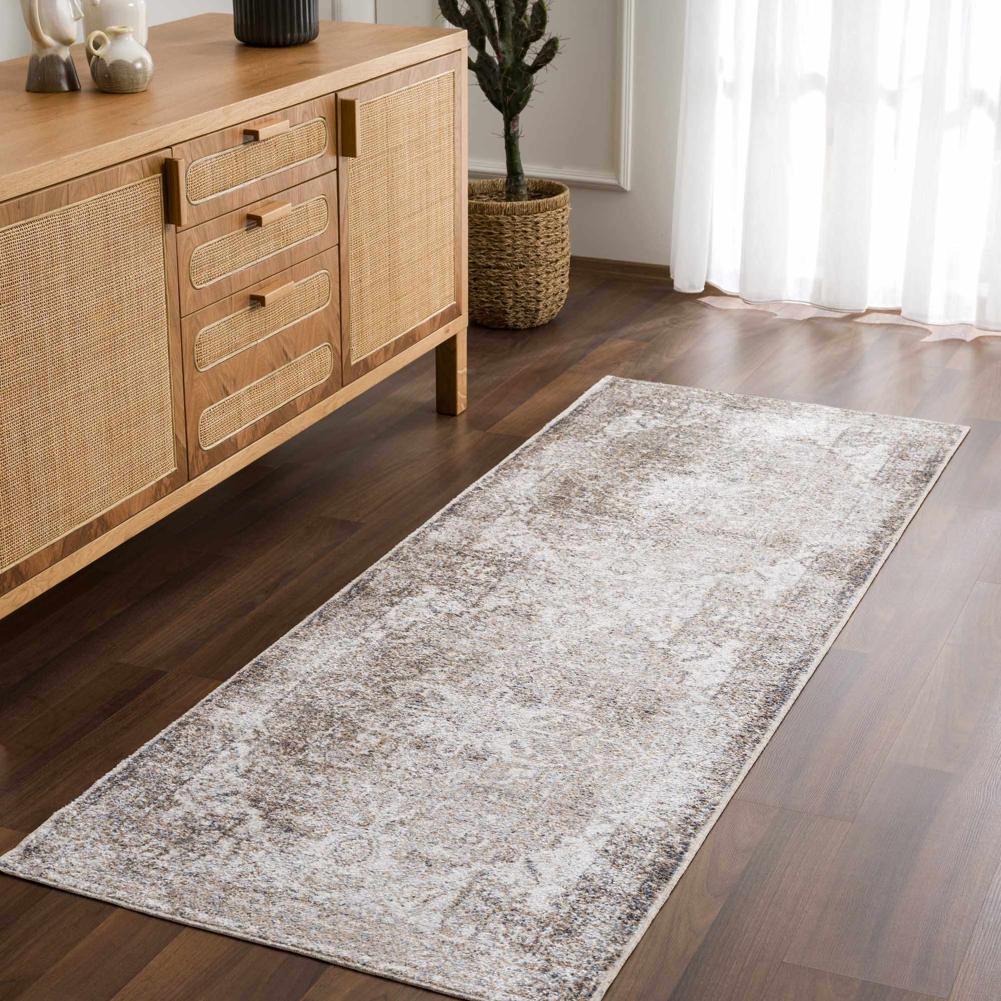 Hera Brown&Cream Washable Area Rug - Decor Addict, LLC