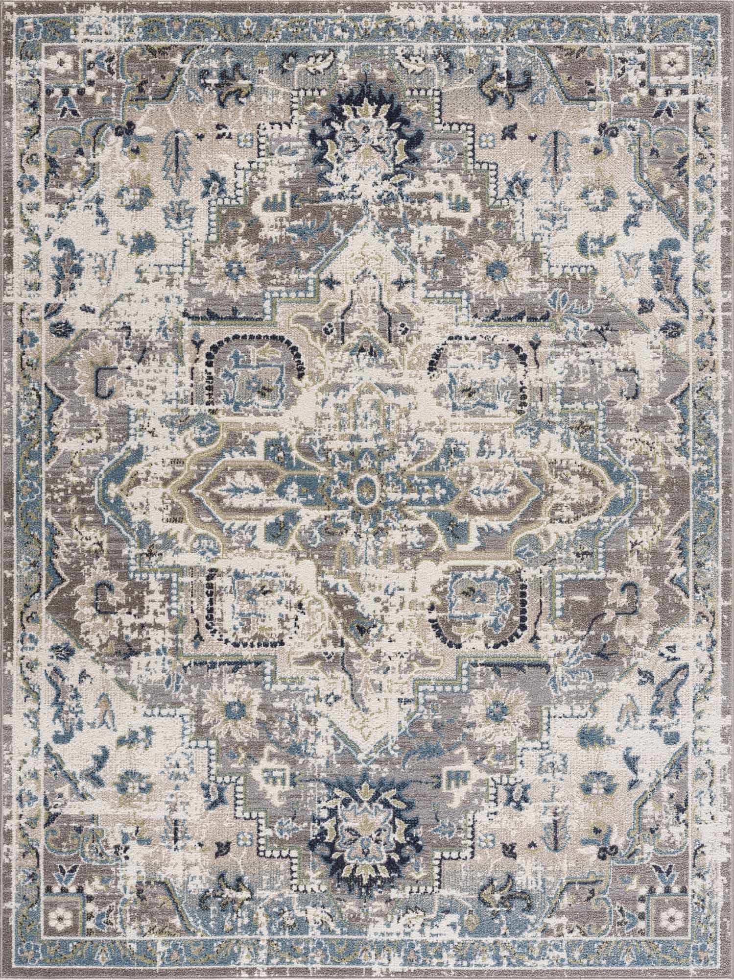 Cabacungan Gray & Blue Washable Area Rug - Decor Addict, LLC