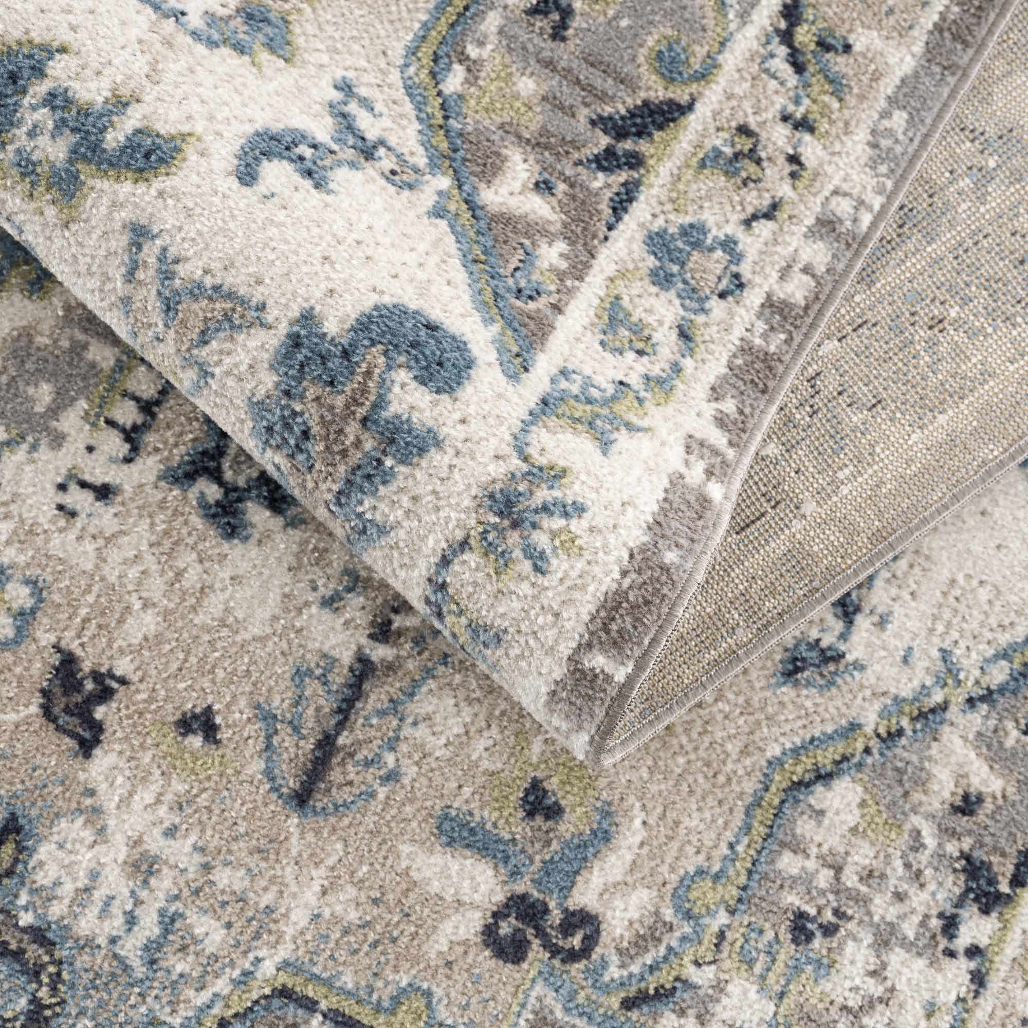 Cabacungan Gray & Blue Washable Area Rug - Decor Addict, LLC