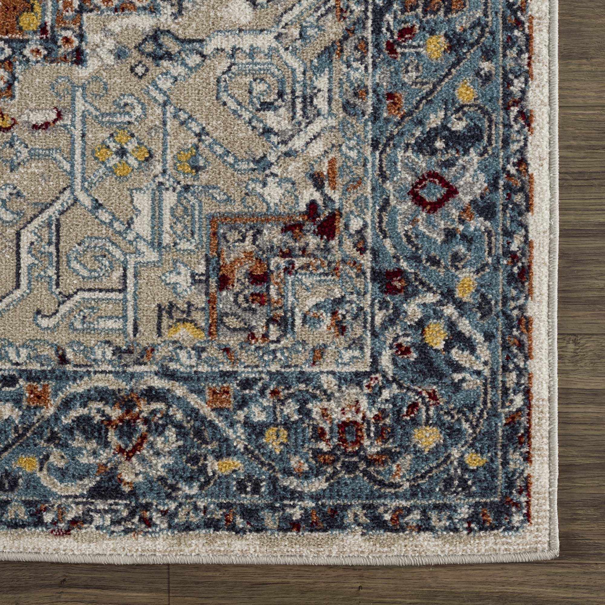 Cabacungan Blue & Rust Washable Area Rug - Decor Addict, LLC