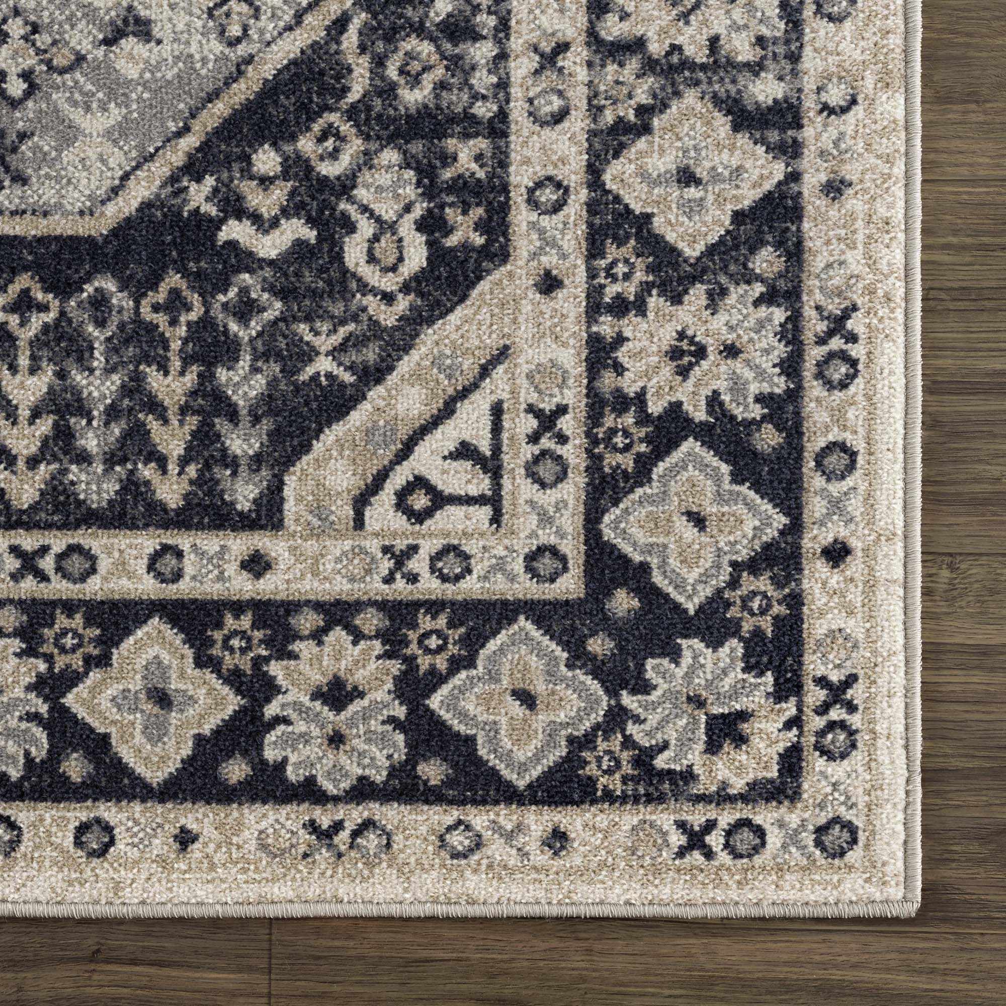 Cabacungan Cream & Gray Washable Area Rug - Decor Addict, LLC