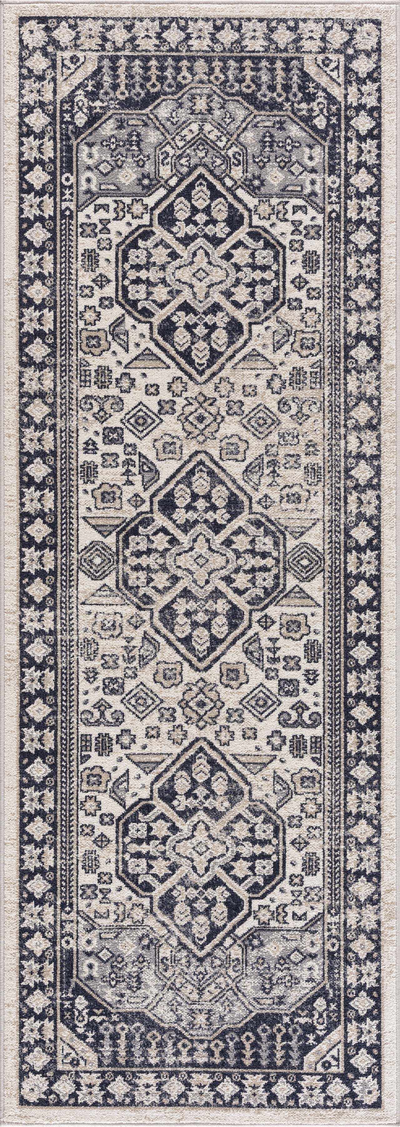 Cabacungan Cream & Gray Washable Area Rug - Decor Addict, LLC